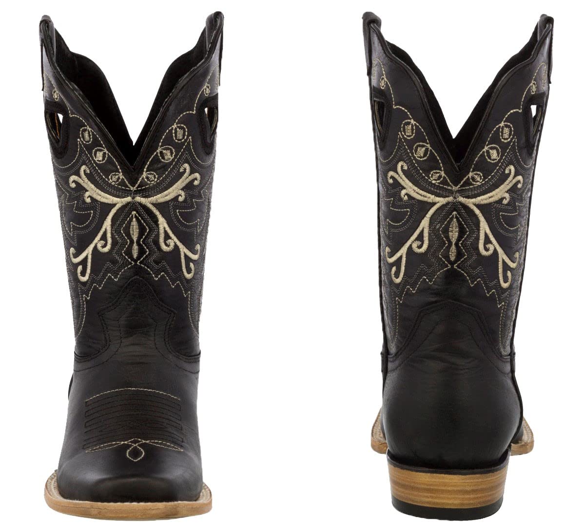 Texas Legacy Women's Jesse Black Western Cowboy Boots - Genuine Leather Square Toe for Country Dancing, Rodeo & Western Fashion