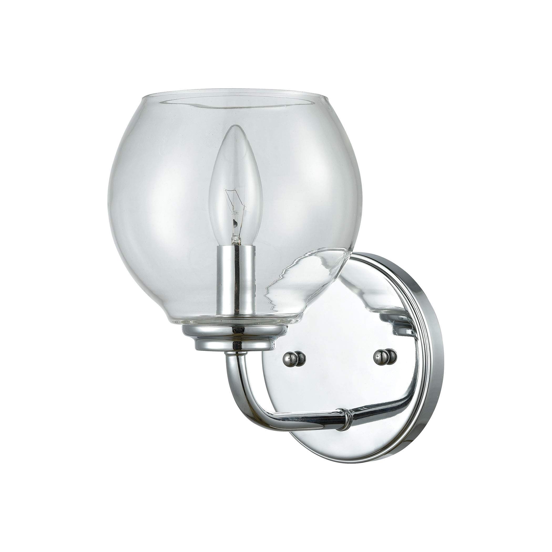 Elk Home 81360/1 Emory 6-Inch Wide 1-Light Bathroom Vanity Light Fixture - Polished Chrome Finish for Modern Powder Room or Master Bath Lighting