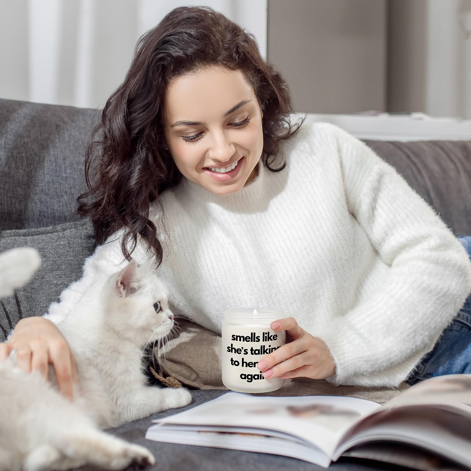 Funny Cat Gifts for Women - Unique Cat Mom & Cat Lover Presents - Perfect Christmas, Birthday Gifts for Crazy Cat Ladies, Daughters, Sisters, Wives & Friends - Great for Cat Owners & Enthusiasts - Ideal for Home Decor, Office Gifts & Special Occasions