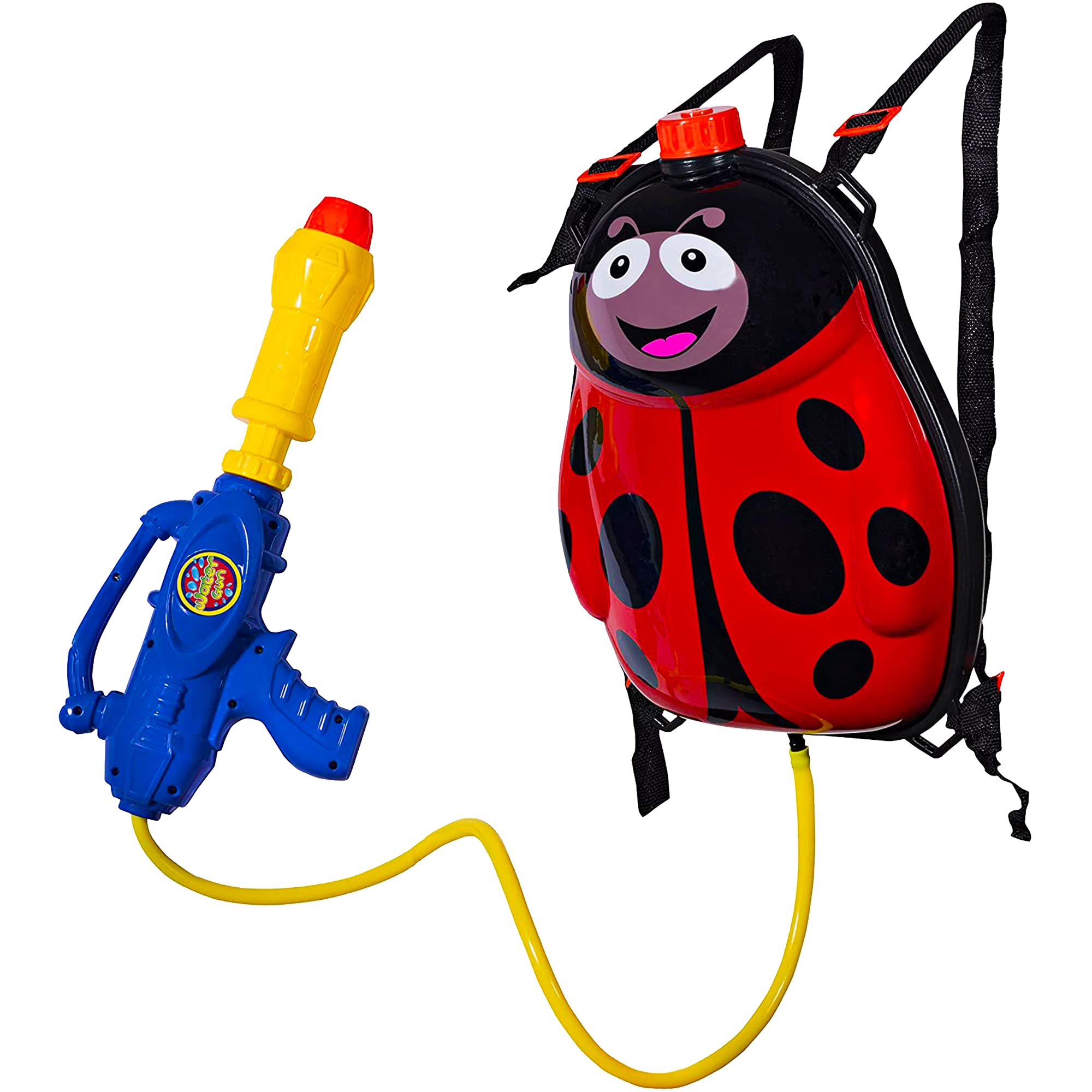 Toyrifik Water Gun Backpack - Kids Water Blaster with Tank, Ladybug Design - Outdoor Summer Pool & Beach Water Toys for Children | Perfect for Backyard Parties, Water Fights, and Summer Camp Activities