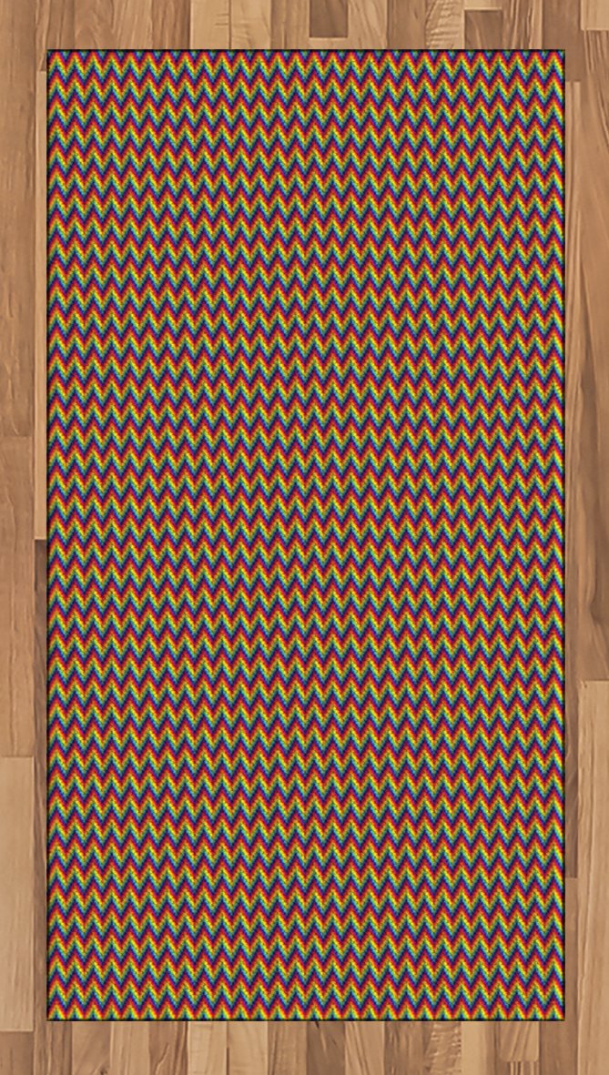 Lunarable Pixel Abstract Herringbone Zigzag Checkered Square Area Rug - 2'6
