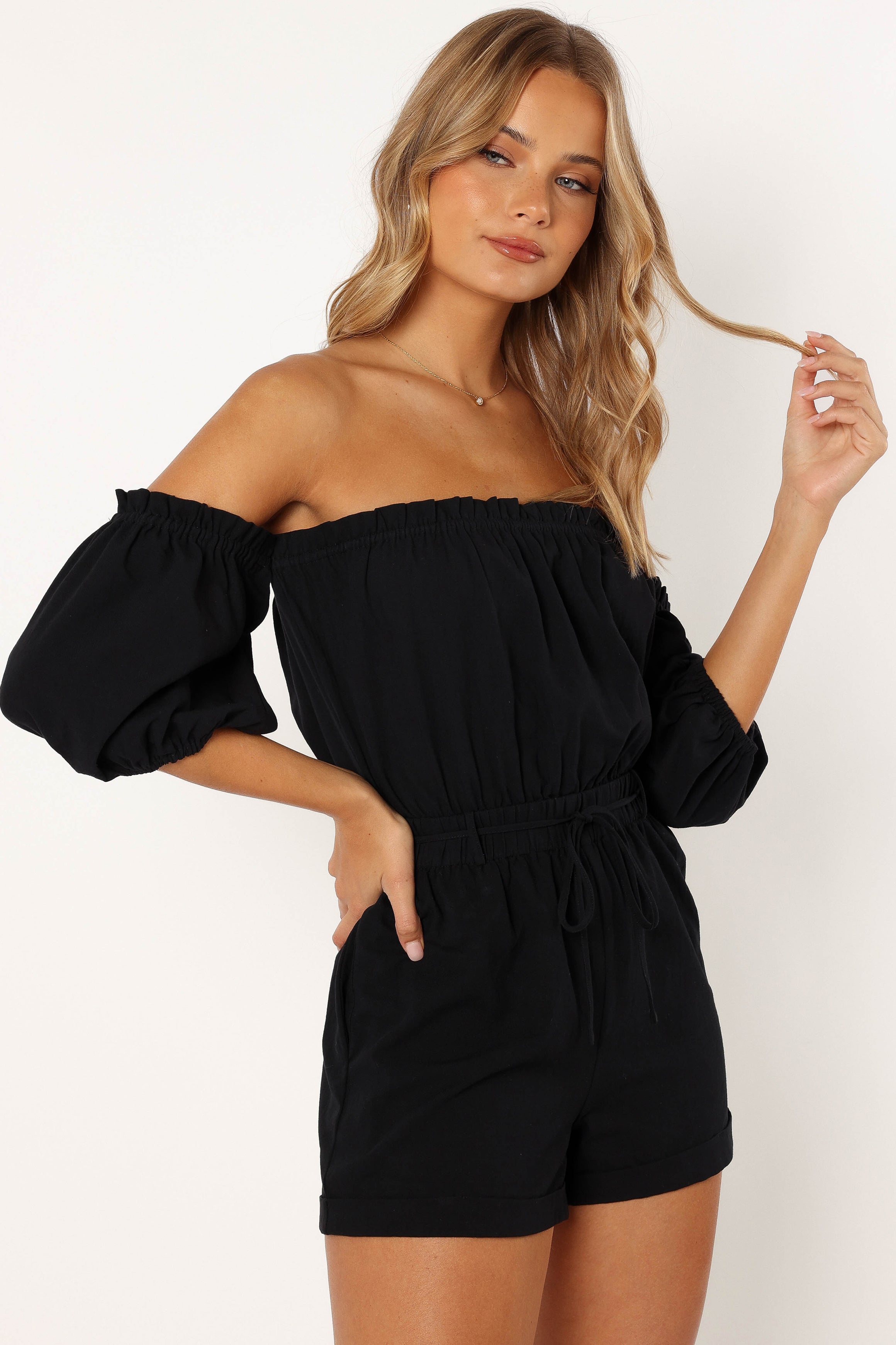 Daniella Black Playsuit for Women - Stylish Jumpsuit for Casual Outings, Parties & Summer Vacations