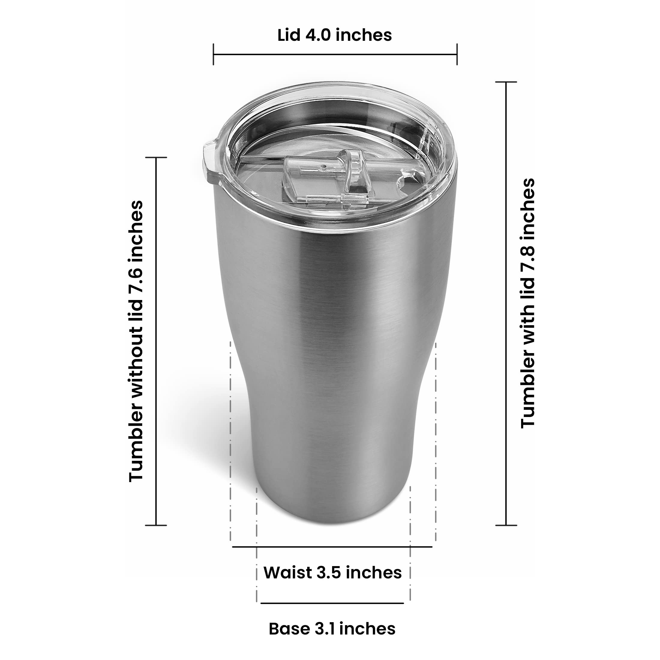 Makerflo Silver 30 oz Curve Stainless Steel Tumbler - Pack of 25 with Lid & Straw | DIY Customizable Cup for Epoxy, UV DTF, Vinyl & Laser Engraving | Perfect for Personalized Gifts, Promotional Events & Craft Projects - Not for Sublimation