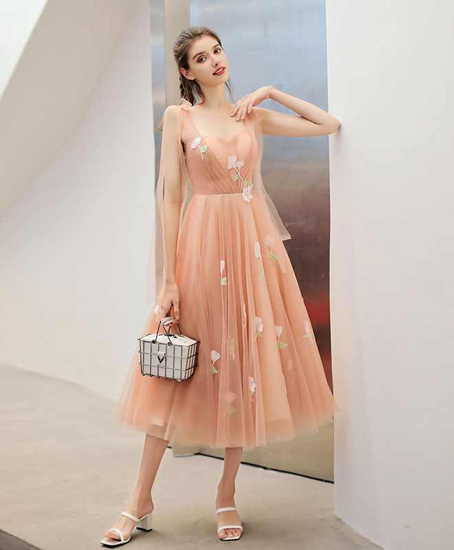 Elegant Pink Tulle Lace Applique Short Prom Dress for Homecoming, Sweet 16, Quinceañera & Formal Events - Perfect for Dances, Parties & Special Occasions