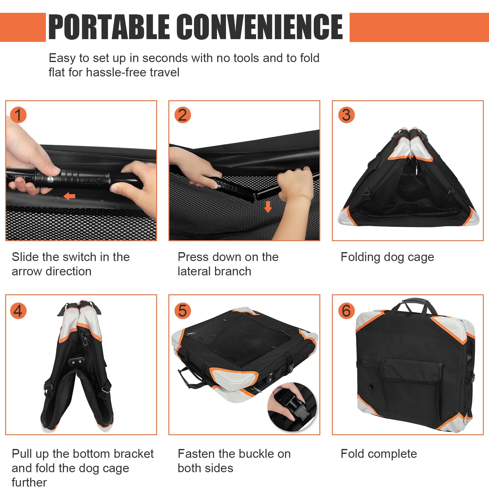 Collapsible Dog Crate for Extra Large Dogs - 4-Door Portable Pet Travel Crate with Soft Blanket | Sturdy, Breathable & Comfortable Design | Indoor, Outdoor & Car Back Seat Use | Perfect for Travel, Camping & Vet Visits