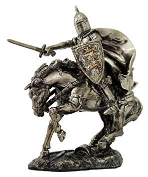 Medieval Knight on Cavalry Horse Charging with Sword Statue - Handcrafted Battle Scene Figurine for Home Decor, Collectibles & War History Enthusiasts
