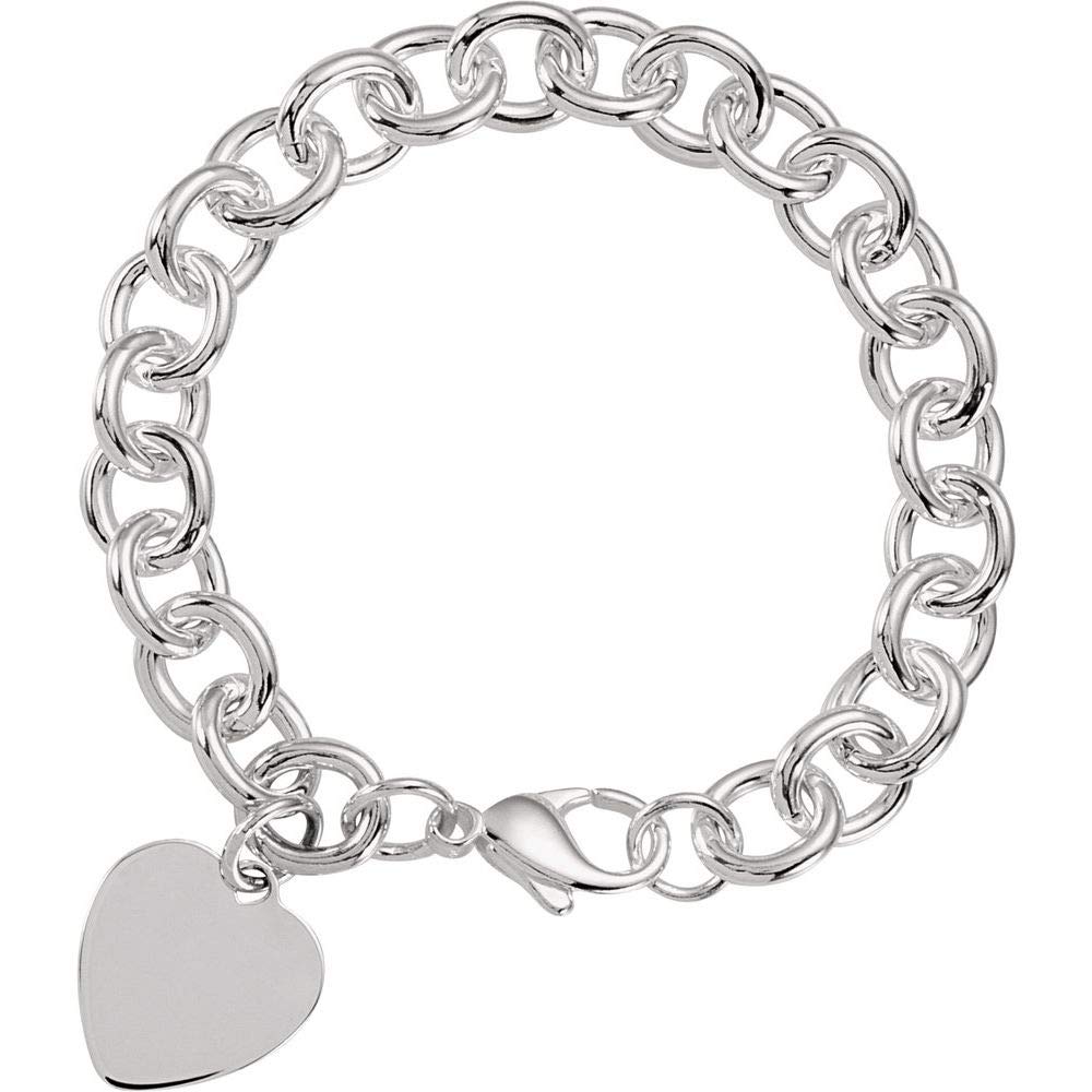 Heart Charm Cable Bracelet for Women - 7.5 Inch Adjustable Length, 9.8mm Width - Perfect for Valentine's Day, Anniversary Gifts & Everyday Fashion Jewelry