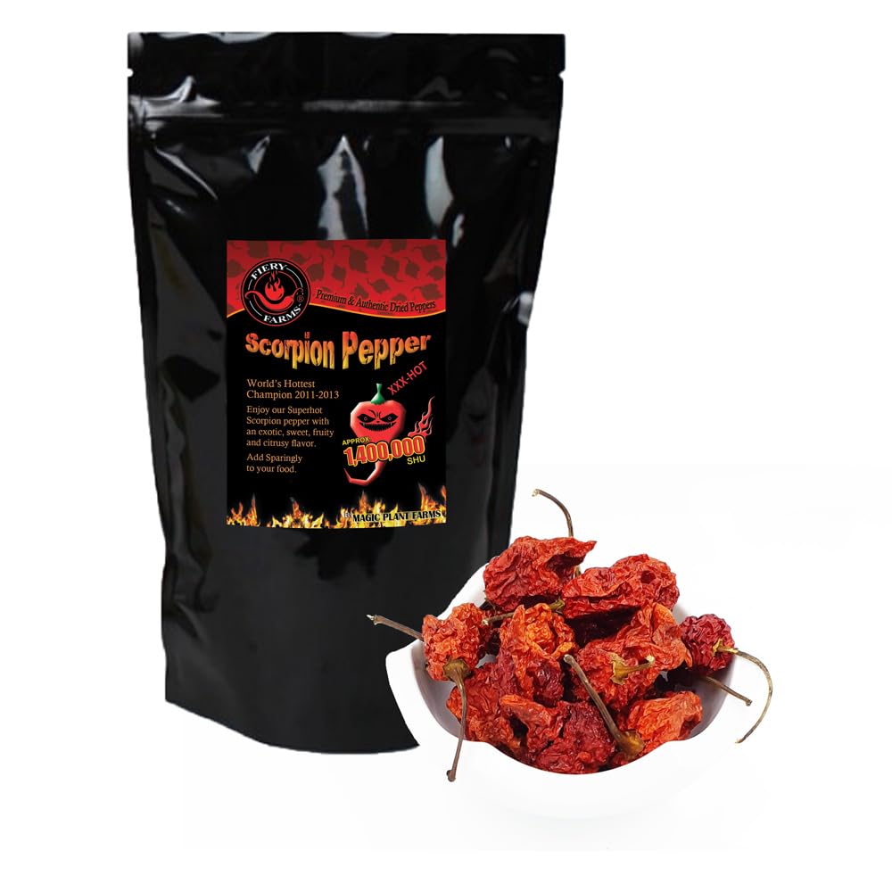 Magic Plant Red Trinidad Scorpion Butch T Pepper Powder - Superhot Ground Chili (800K-1.8M SHU) - Non-GMO, Bulk 1 Lb - Perfect for Spicy Cooking, Hot Sauces & BBQ Rubs