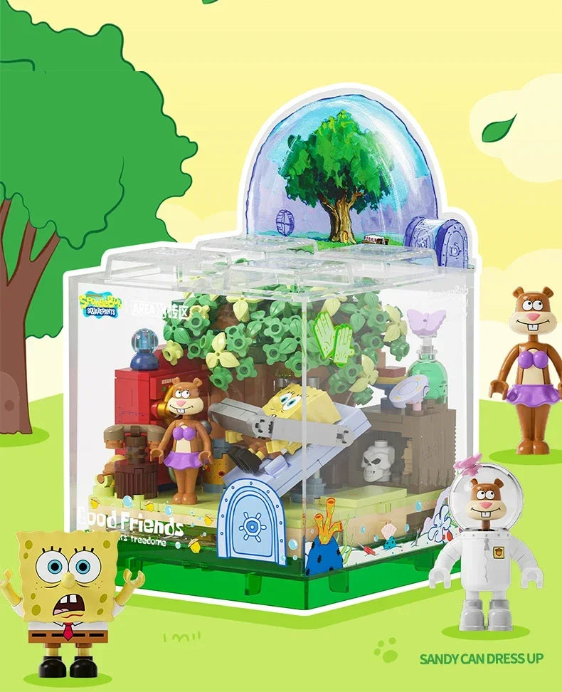 SpongeBob SquarePants Pineapple House Building Blocks Set - DIY Toy for Kids with Restaurant, Anchor & Tree House Accessories | Creative Play & Gift Idea for Birthday & Christmas
