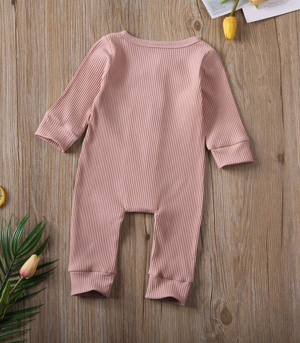 Newborn Baby Boy & Girl Long Sleeve Romper - Soft Knit Solid Jumpsuit Pajamas, Footless Sleeper Coveralls - Toddler Clothes for Playtime, Sleep & Everyday Wear