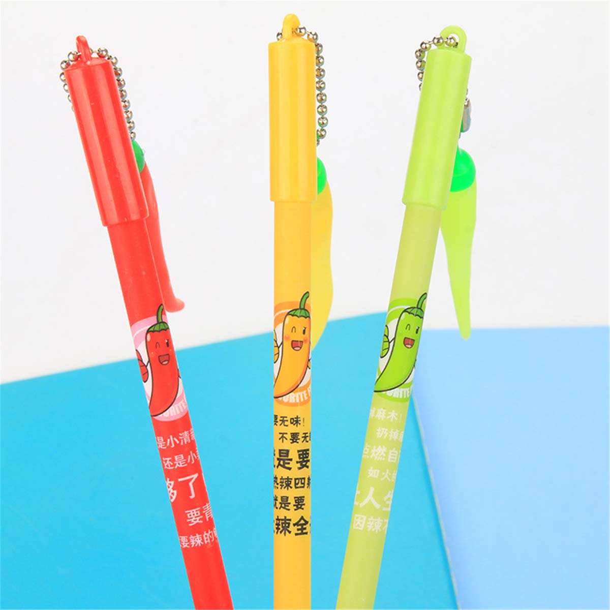 Original Creative Chili Pepper Pendant Fashion Doll Pen - Cute Cartoon Ballpoint Pen for Office, School & Gift (6-Pack) - Perfect for Journaling, Note Taking & Desk Decor