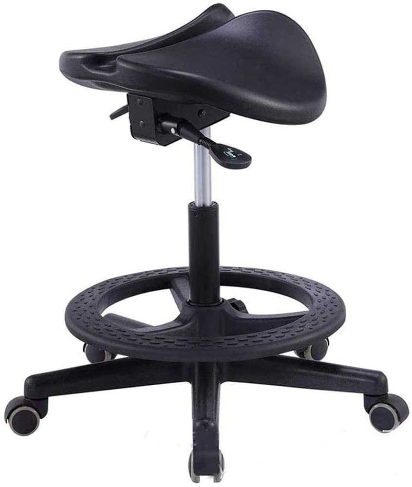 Adjustable Hydraulic Rolling Saddle Stool with Wheels - Ergonomic Dental Chair for Clinics, Spas & Medical Offices | Perfect for Dentists, Massage Therapists & Lab Technicians | Comfortable Seating Solution for Long Work Shifts