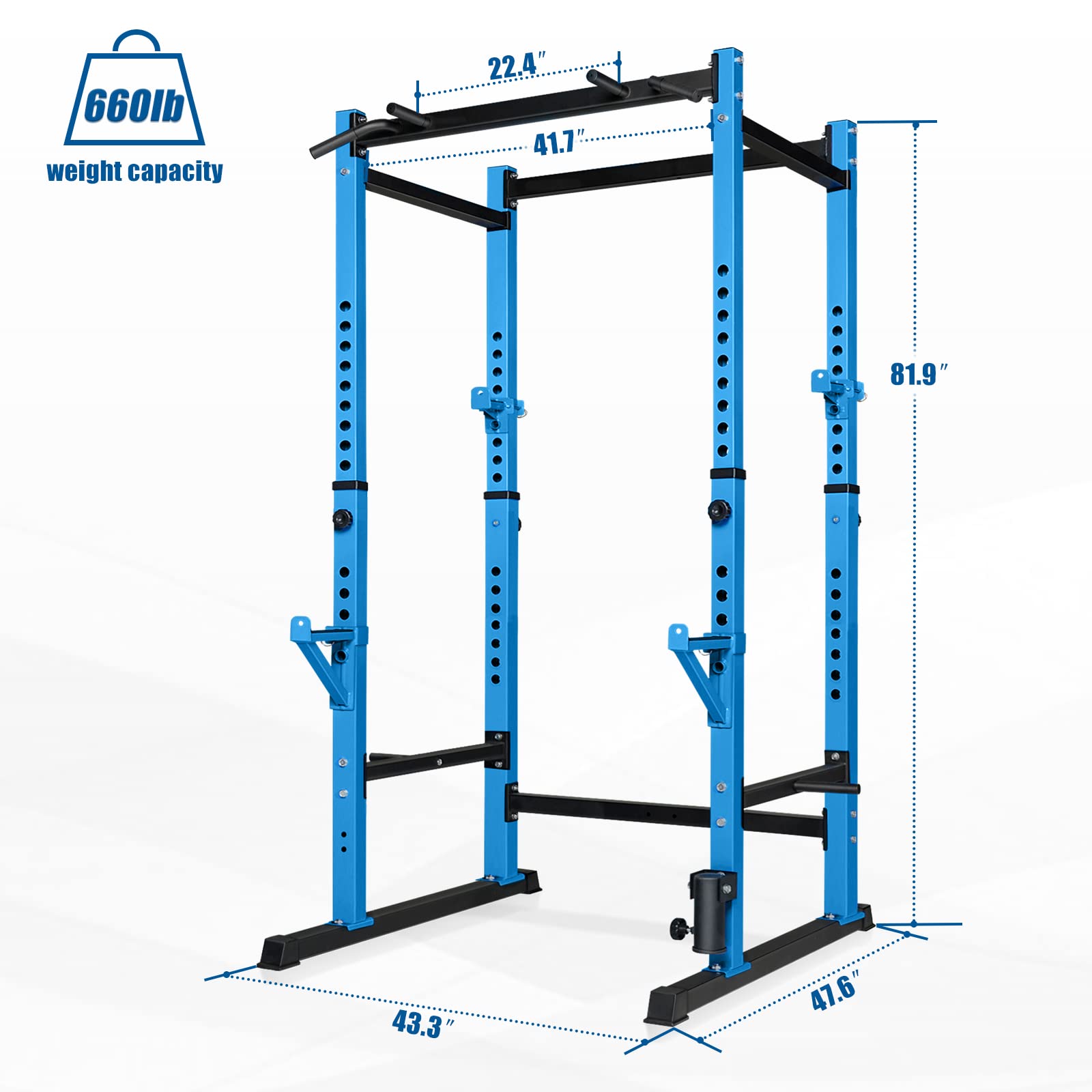 Bongkim Power Rack - Adjustable Squat Stand Cage for Home Gym, 660lb Weight Capacity Strength Training Equipment | Perfect for Squats, Bench Press & Deadlifts in Home Workouts