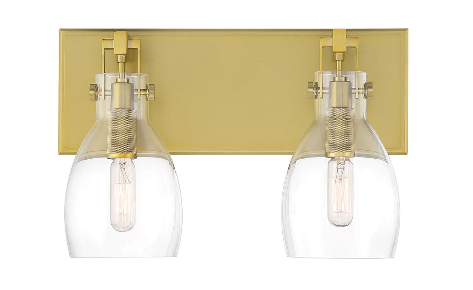 Minka Lavery 2272-695 Tiberia 2-Light Vanity Light Fixture, 120W Soft Brass Finish - Perfect for Bathroom Makeup Mirror Lighting & Bedroom Dressing Area