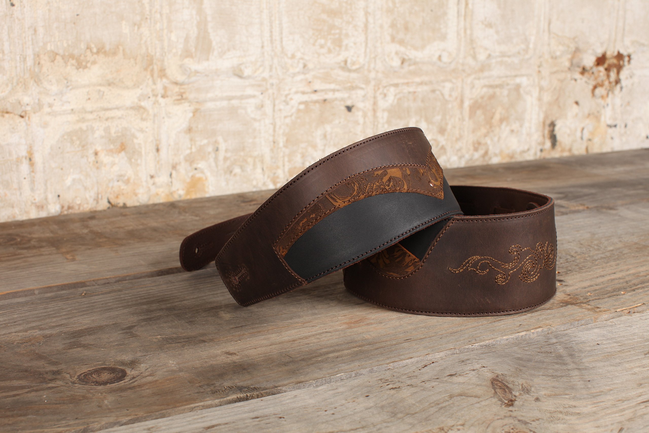 Premium Shadowlands Full Grain Leather Guitar Strap - 3