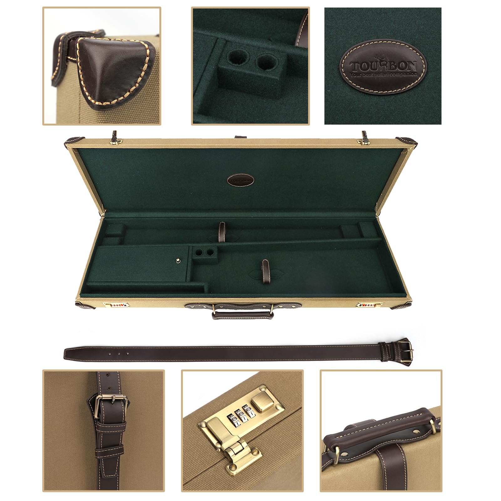TOURBON 32 Inch Universal Hard Gun Case for Hunting - Shotgun & Rifle Carrying Storage with Combination Lock - Durable Protection for Travel, Transport & Outdoor Adventures