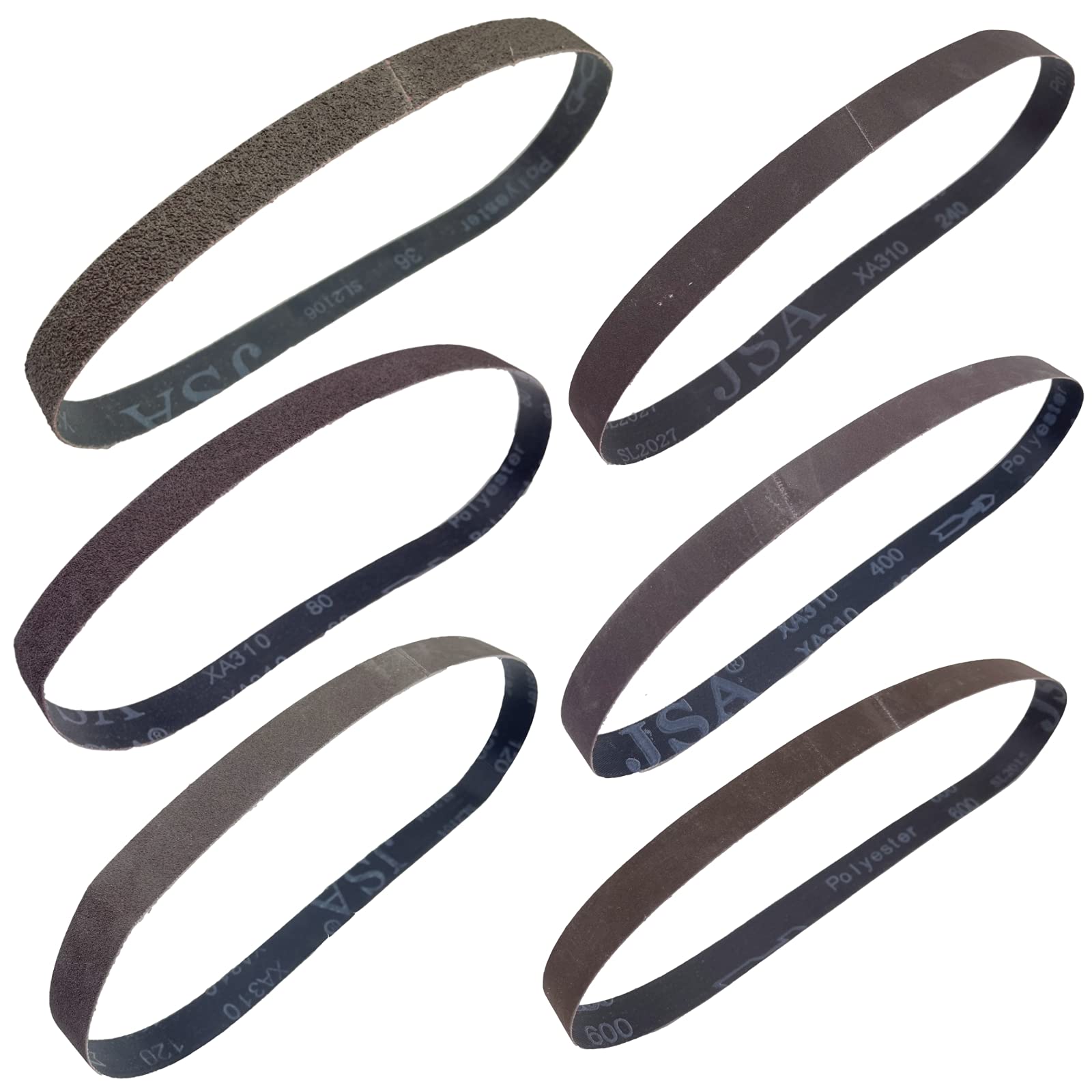 1x30 Inch Sanding Belts for Knife Sharpening - 18 Pack Assortment (36, 80, 120, 240, 400, 600 Grits) - Perfect for Belt Sanders, Woodworking & Metal Polishing