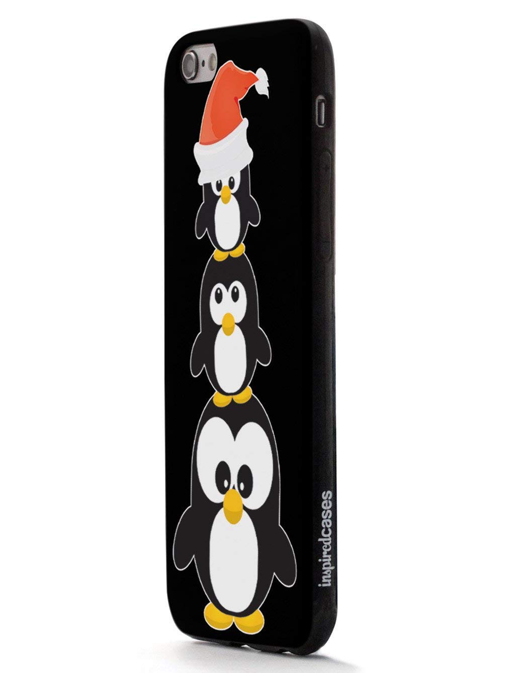 **Inspired Cases for iPhone 8 Plus - 3D Textured Protective Phone Cover with Christmas Penguin Trio Design - Durable & Slim Fit - Perfect for Holidays, Gifts & Everyday Use**