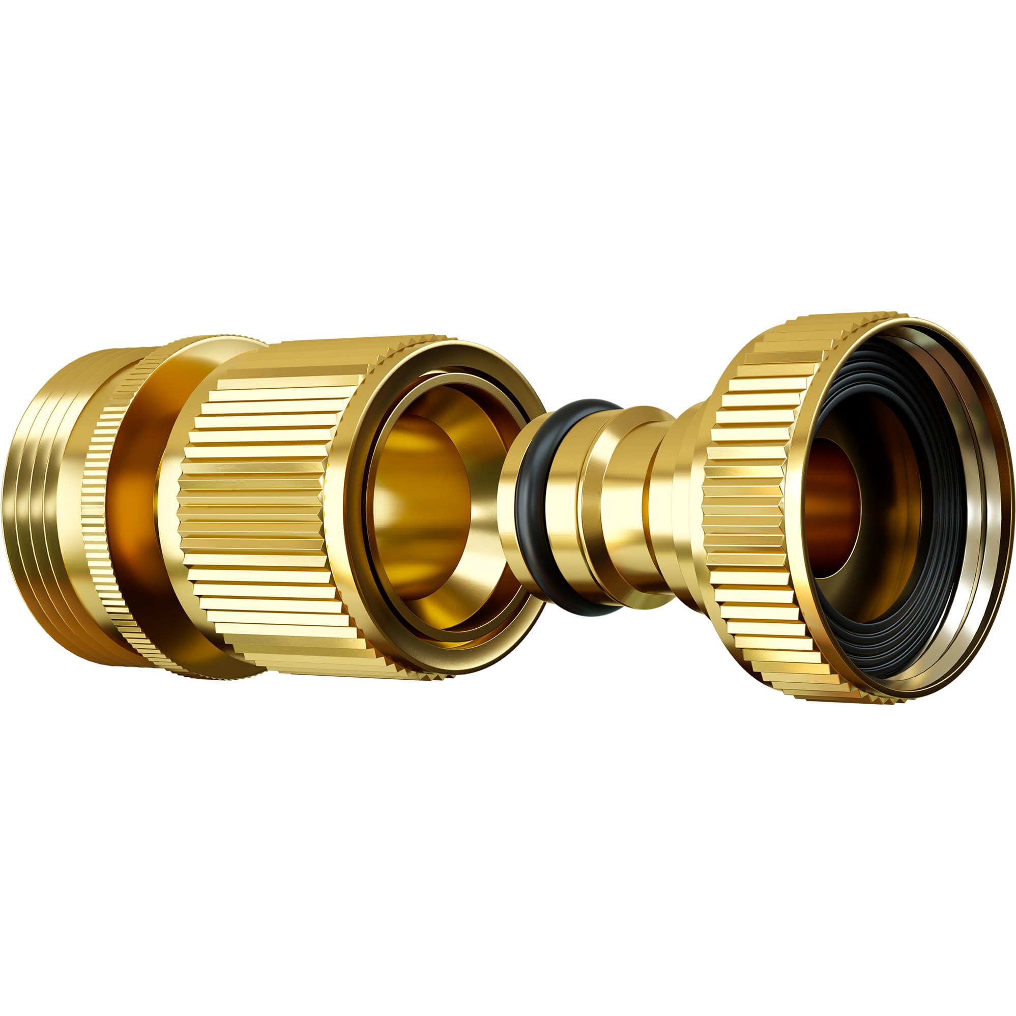 Premium Brass Heavy Duty Water Hose Quick Connect Fittings - 3/4
