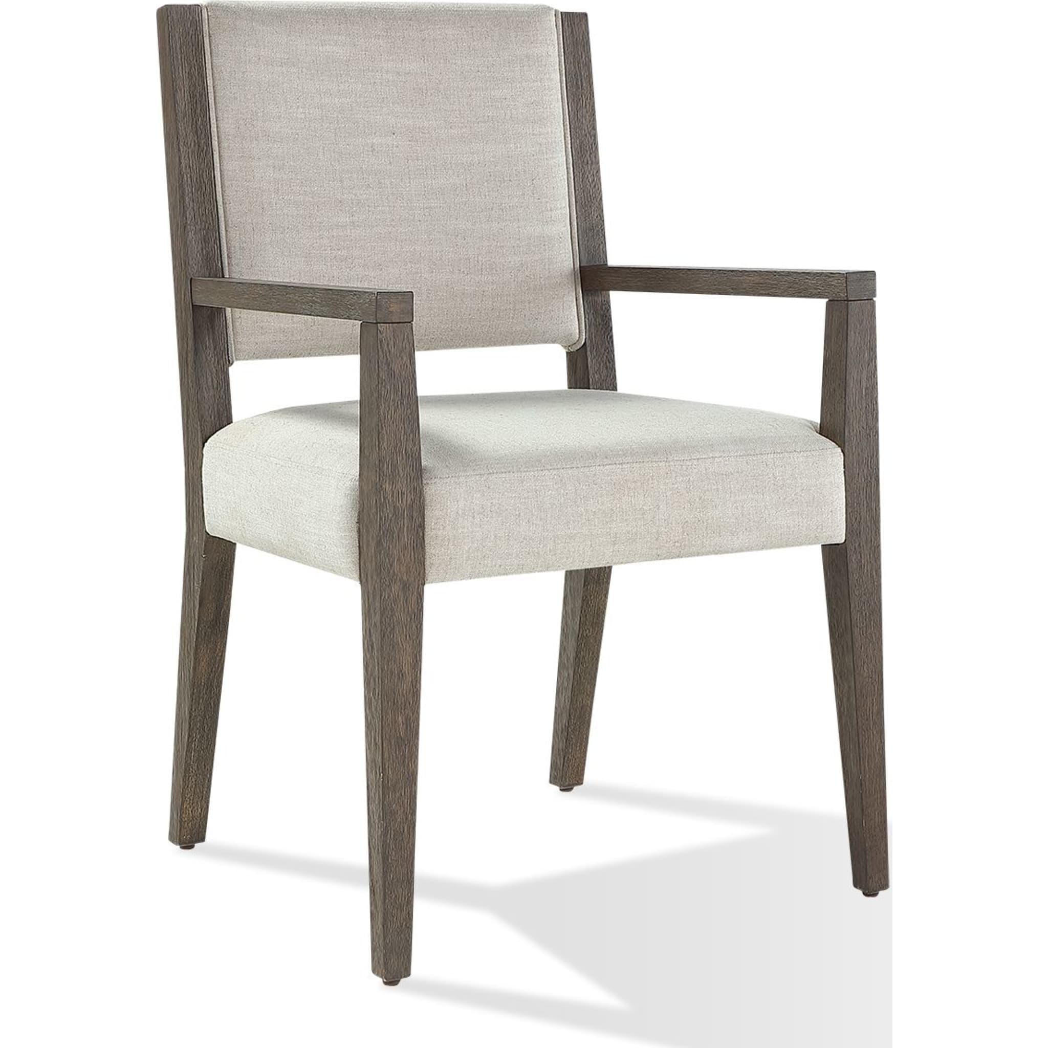 Oakland Upholstered Arm Chair in Brunette - Comfortable Living Room Accent Chair for Home Office, Lounge & Reading Nook