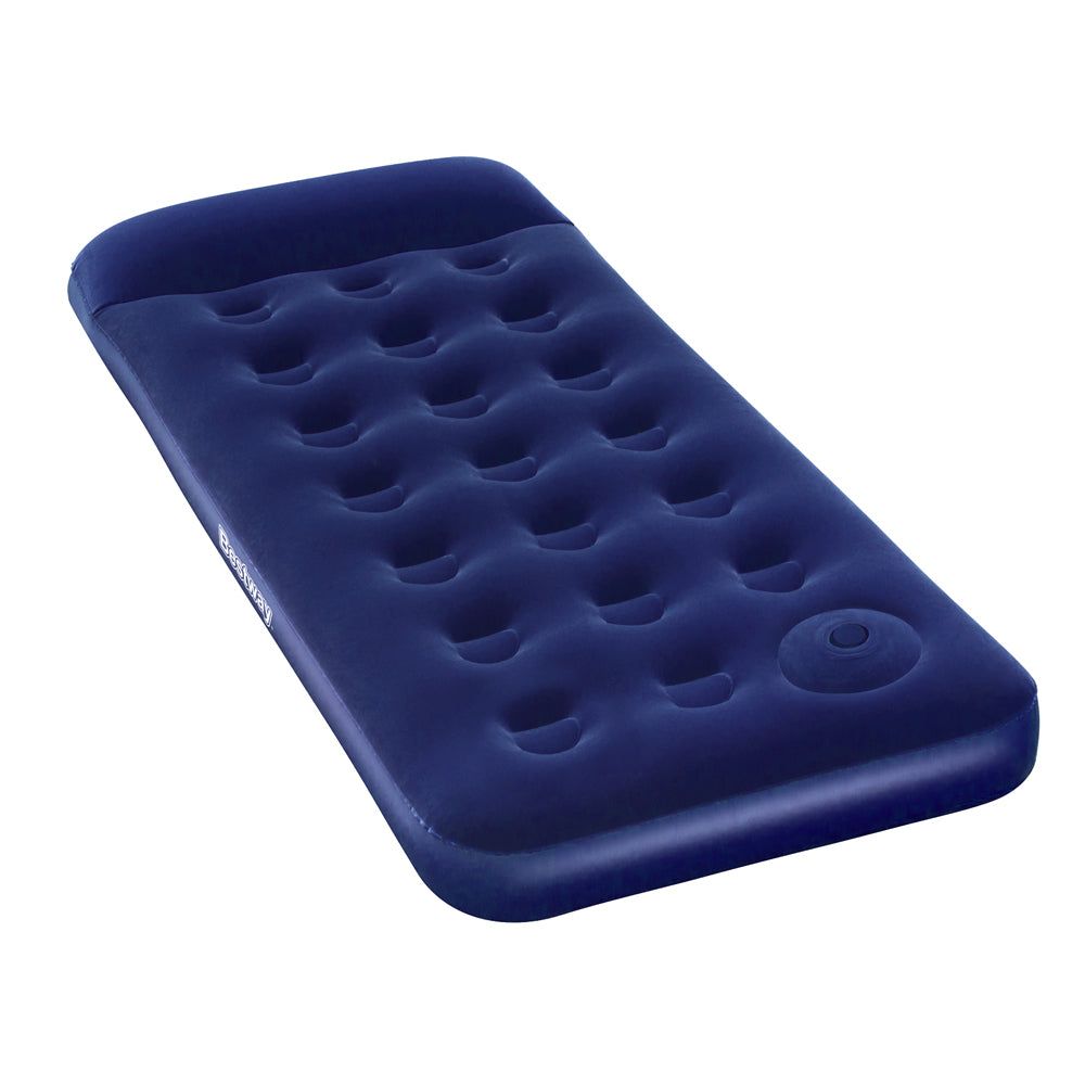 Bestway Single Size Inflatable Air Mattress - Navy Blue Portable Guest Bed for Camping, Travel & Home Use