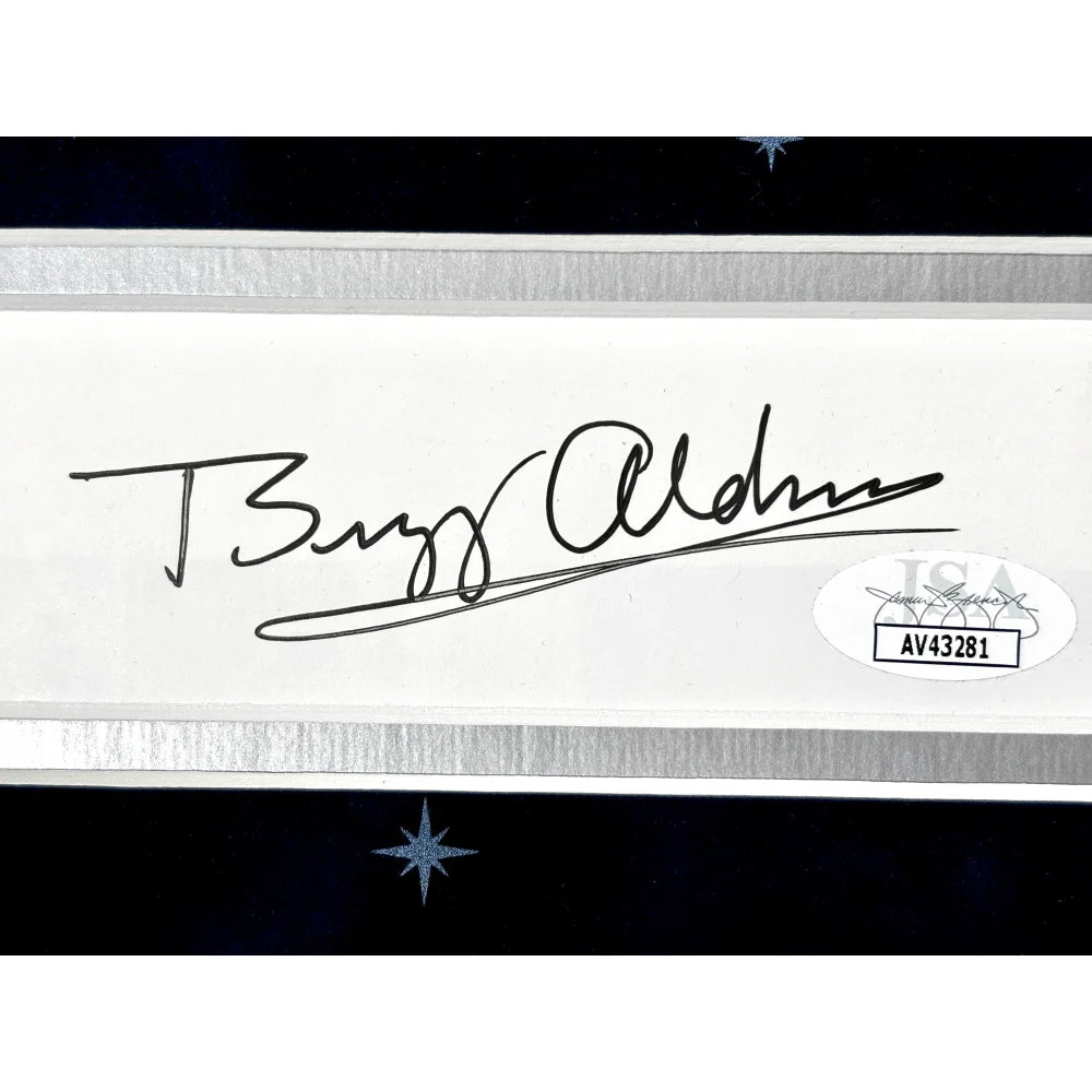 Buzz Aldrin Autographed Apollo 11 Moon Landing Framed Photo - JSA Certified NASA Signed Memorabilia - Perfect for Space Enthusiasts & Home Office Decor