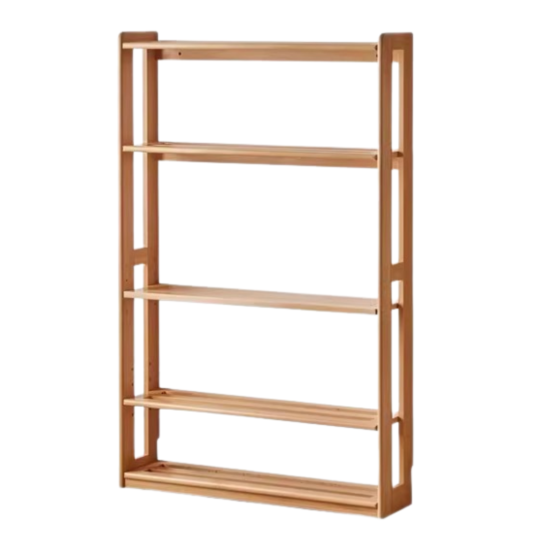 Solid Wood Floor-to-Ceiling Bookshelf - Beech & Oak Wooden Storage Shelf for Books, Toys, and Home Decor | Perfect for Living Room, Nursery, and Home Office Organization