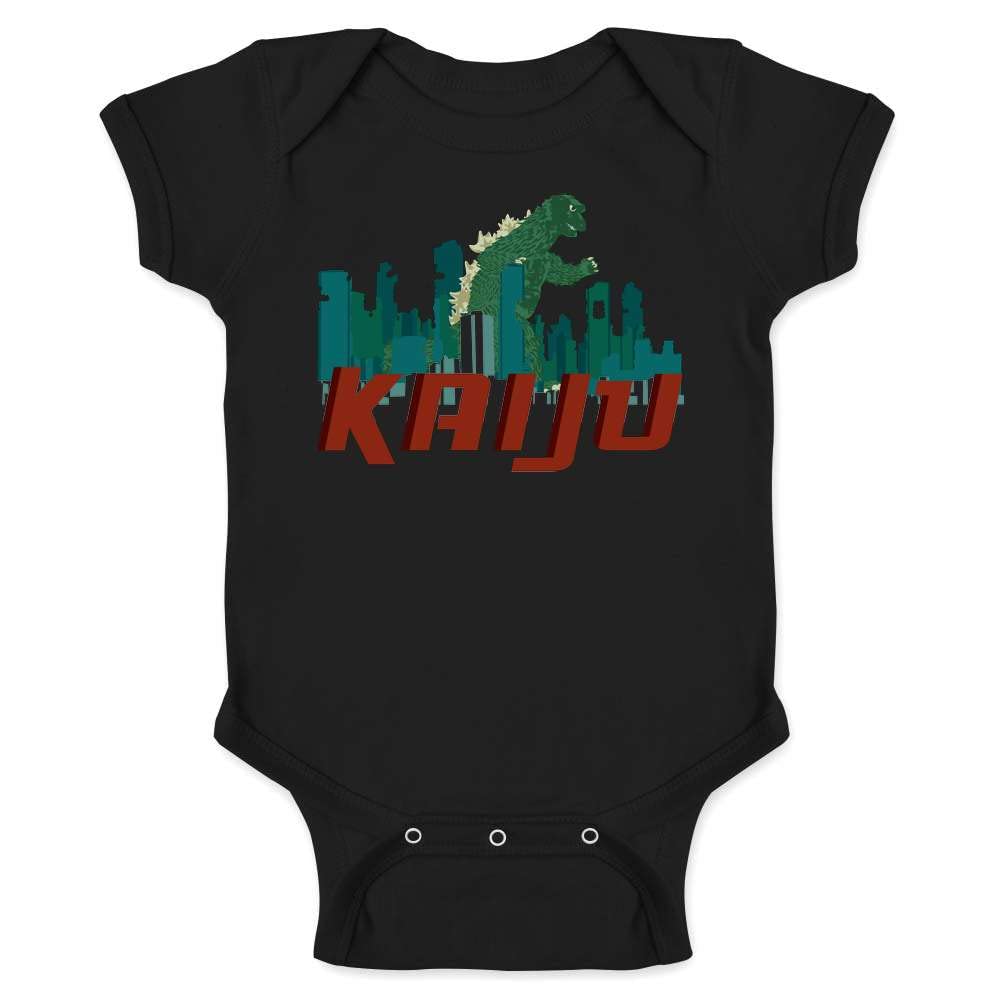 Pop Threads Kaiju Destroying The City Cute Infant Bodysuit - Unisex Baby Romper for Boys & Girls - Perfect for Playdates, Photo Shoots & Kaiju-Themed Parties