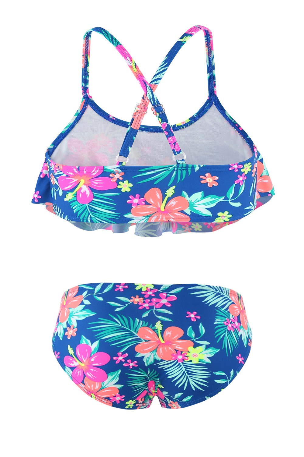 Girls Two Piece Swimsuits - Rainbow Bikini Sets with Adjustable Straps for Beach, Pool & Summer Vacation | Cute Bathing Suits for Teens & Kids