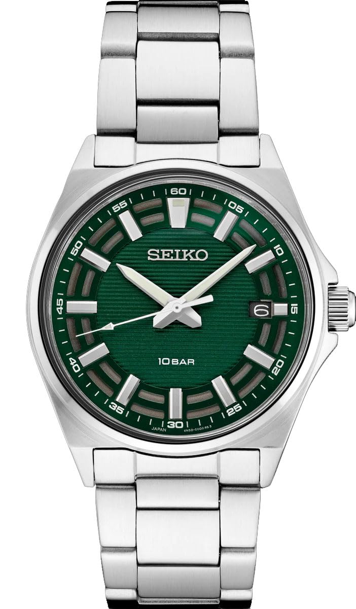 SEIKO Men's Essential Watch - Classic Stainless Steel Analog Timepiece for Business, Casual & Everyday Wear | Water Resistant & Durable Design