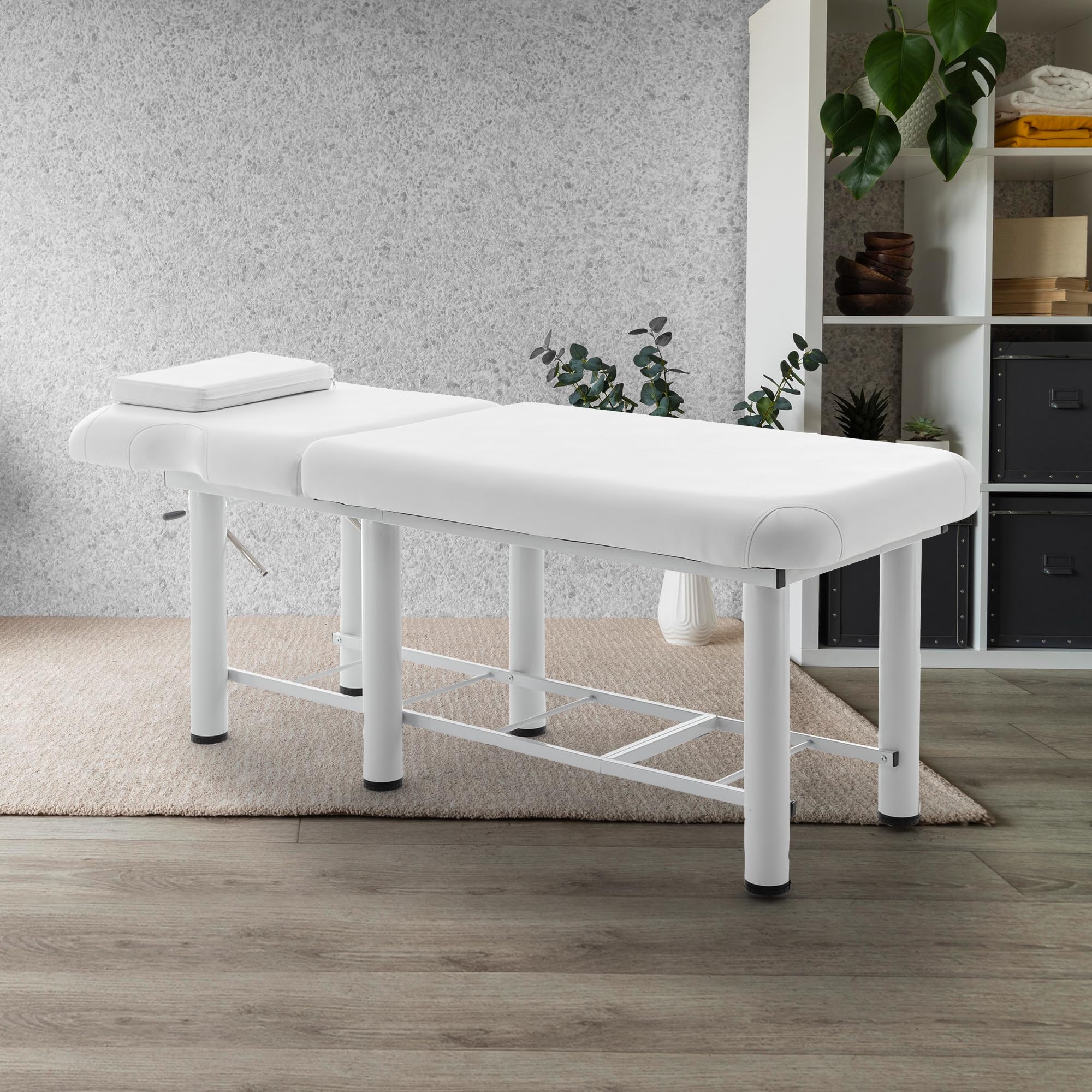 Professional 73 Inch Massage Bed - Adjustable Physical Therapy Table with Removable Headrest & Backrest - Salon Spa Facial Treatment Bed for Estheticians (White) - Perfect for Clinics, Spas & Home Use