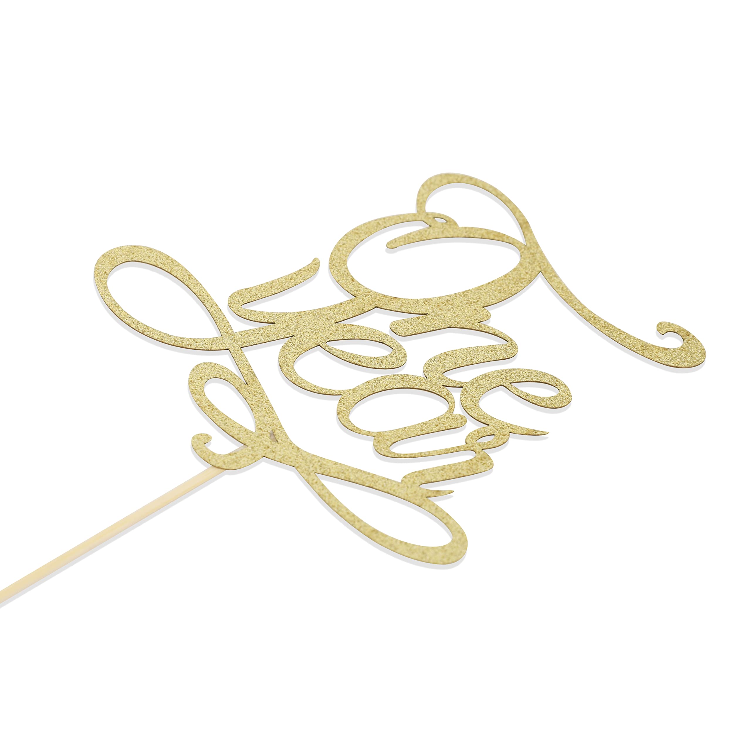 1st Anniversary Cake Topper - Golden Glitter Wedding Cake Decor for 1 Year Married Couples | Perfect for Anniversary Parties, Romantic Celebrations & Photo Backdrops