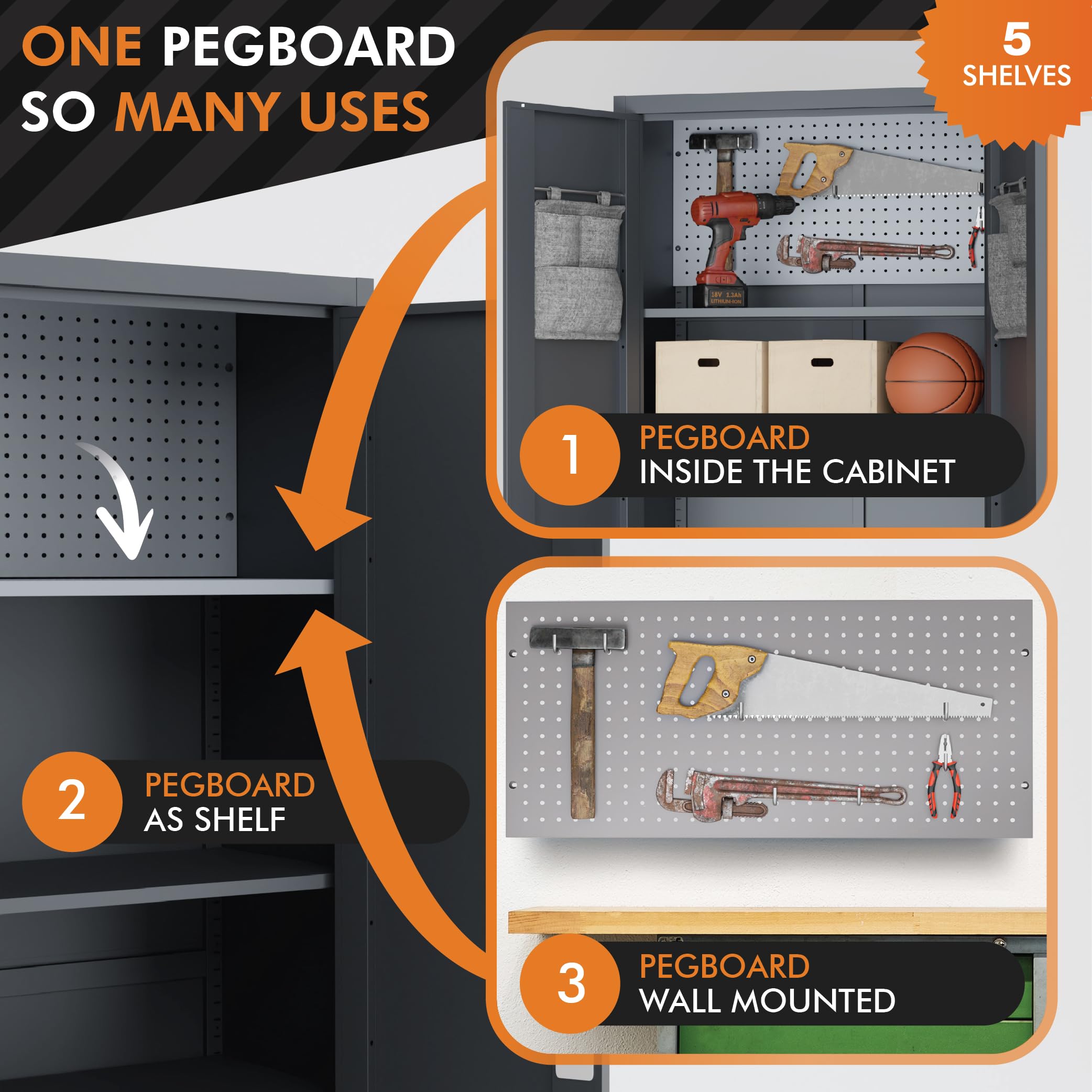 Heavy Duty Locking Metal Storage Cabinet - 71