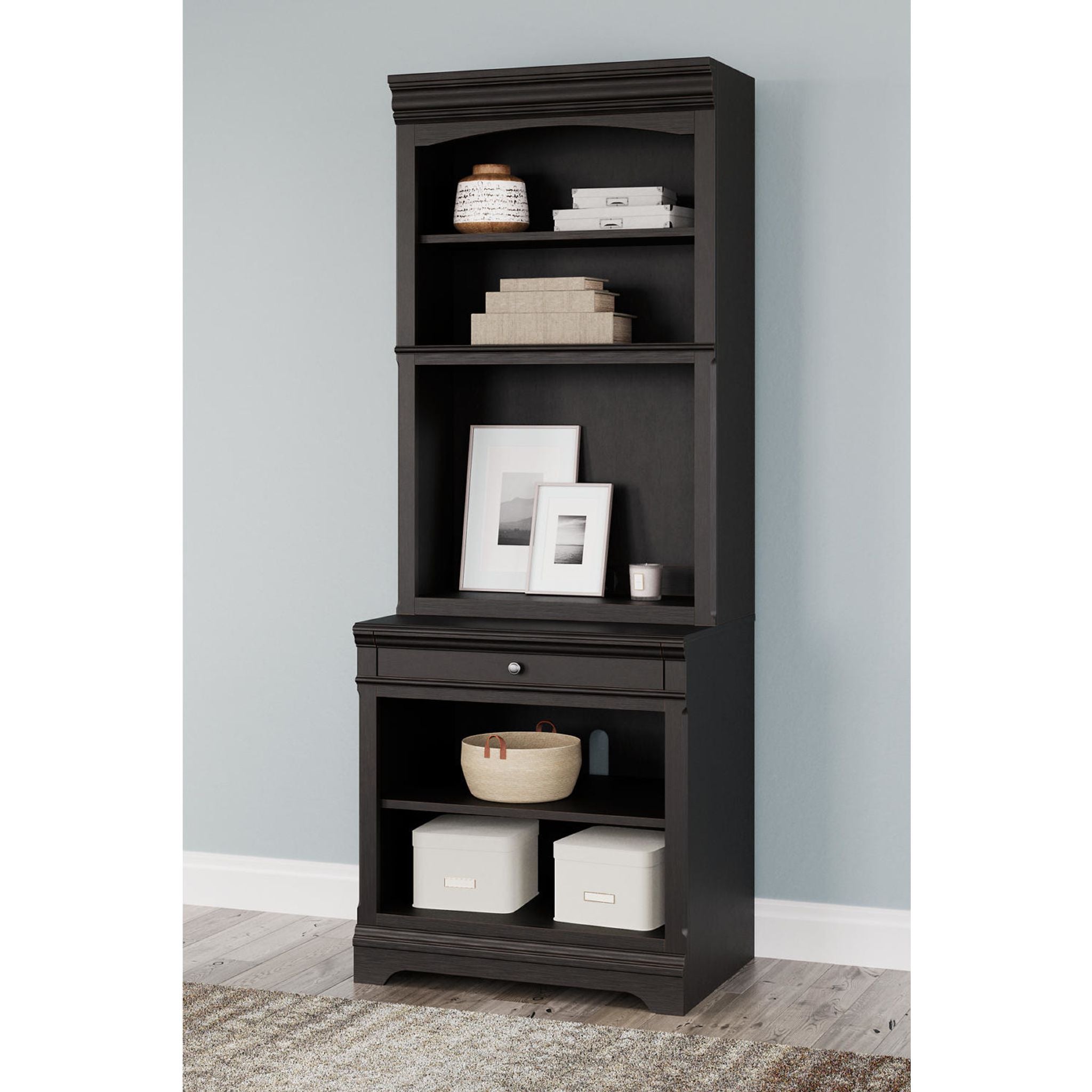 Beckincreek Black Bookcase - Modern Bookshelf for Living Room, Bedroom & Office Storage | Sturdy & Stylish Home Decor Furniture