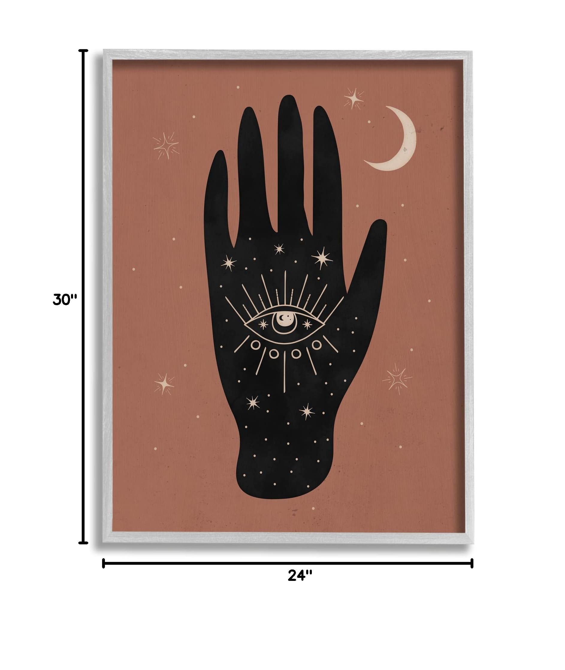 Stupell Industries Celestial Bohemian Chic Hand with Enlightened Eye Tattoo Wall Art - Designed by Nina Blue - Perfect for Boho Home Decor, Yoga Studios & Spiritual Spaces