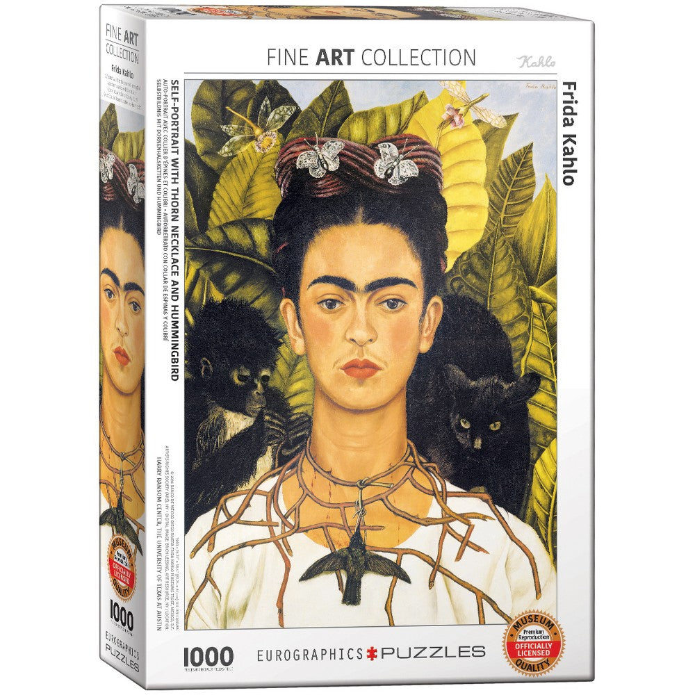 Eurographics 1000-Piece Jigsaw Puzzle - Frida Kahlo Self Portrait with Thorn Necklace - Art Puzzle for Adults, Home Decor & Gift Idea for Puzzle Lovers