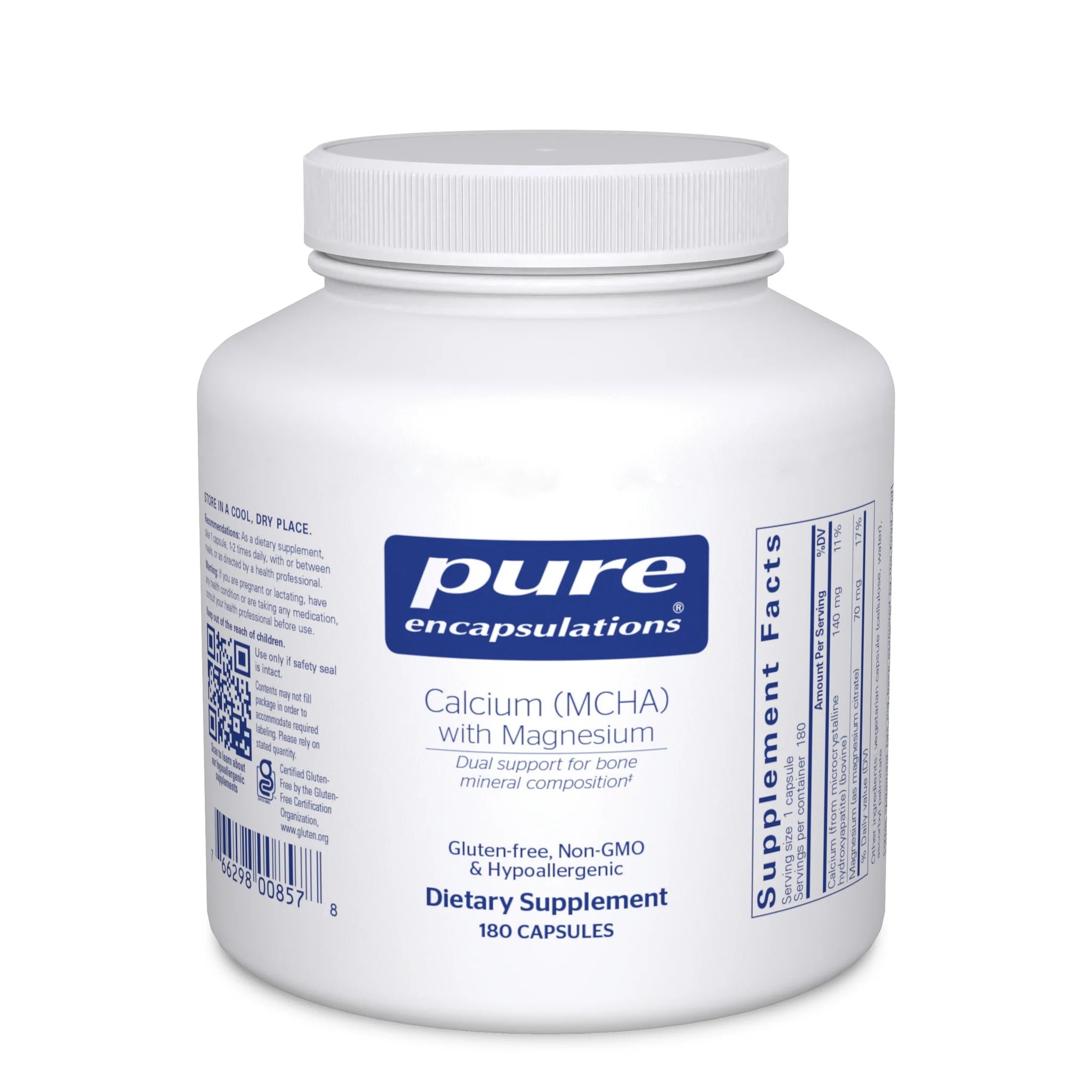 Premium Calcium (MCHA) with Magnesium Supplement - Supports Bone Health & Muscle Function - Ideal for Active Lifestyles & Senior Wellness