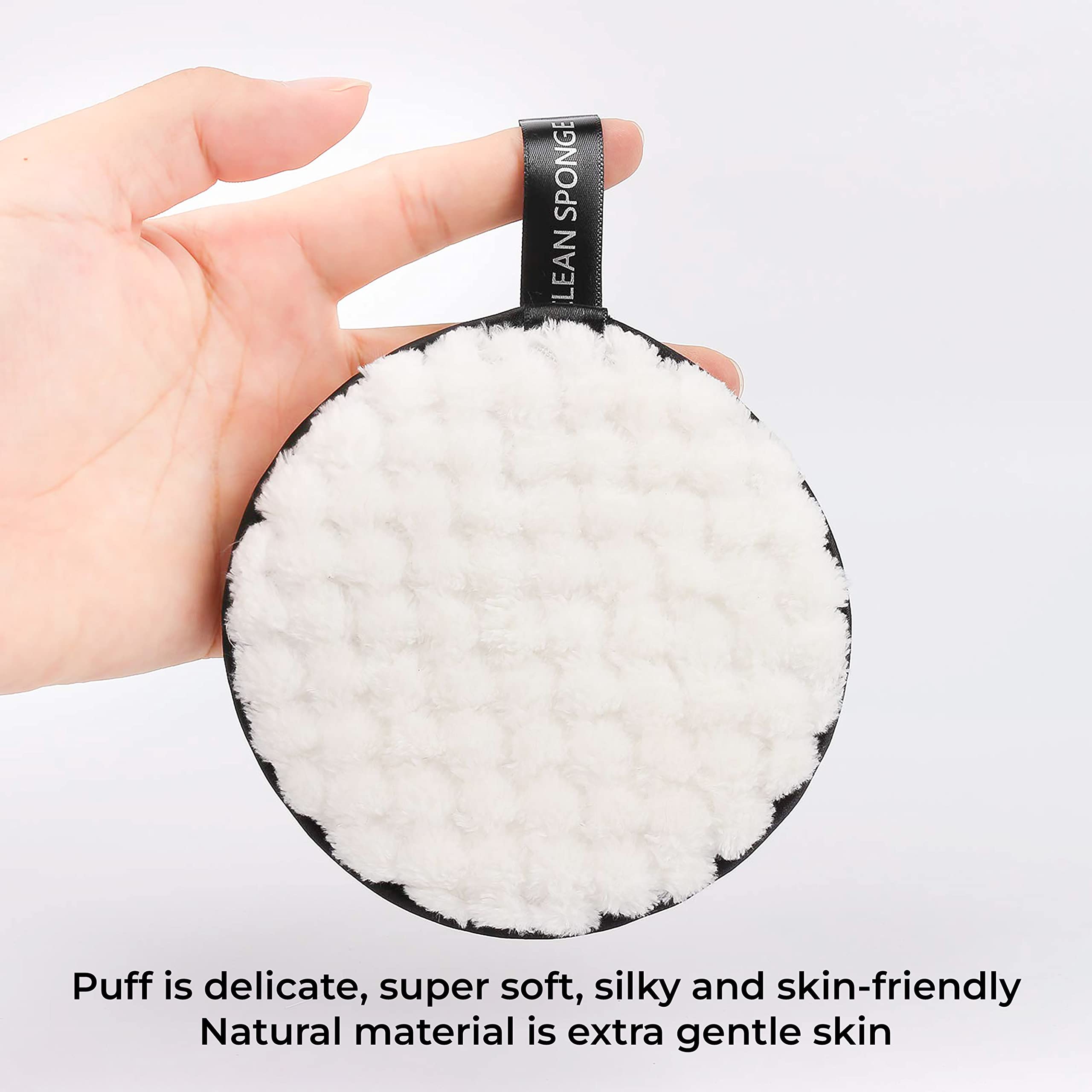 MeeTo 2 Reusable Round Makeup Remover Pads + 2 Powder Puff & 2 Cotton Puffs - Soft Triangle Makeup Sponges for Wet/Dry Use - Eco-Friendly Face Makeup Applicators (6-Pack, Random Colors) - Perfect for Daily Makeup Removal & Flawless Foundation Application