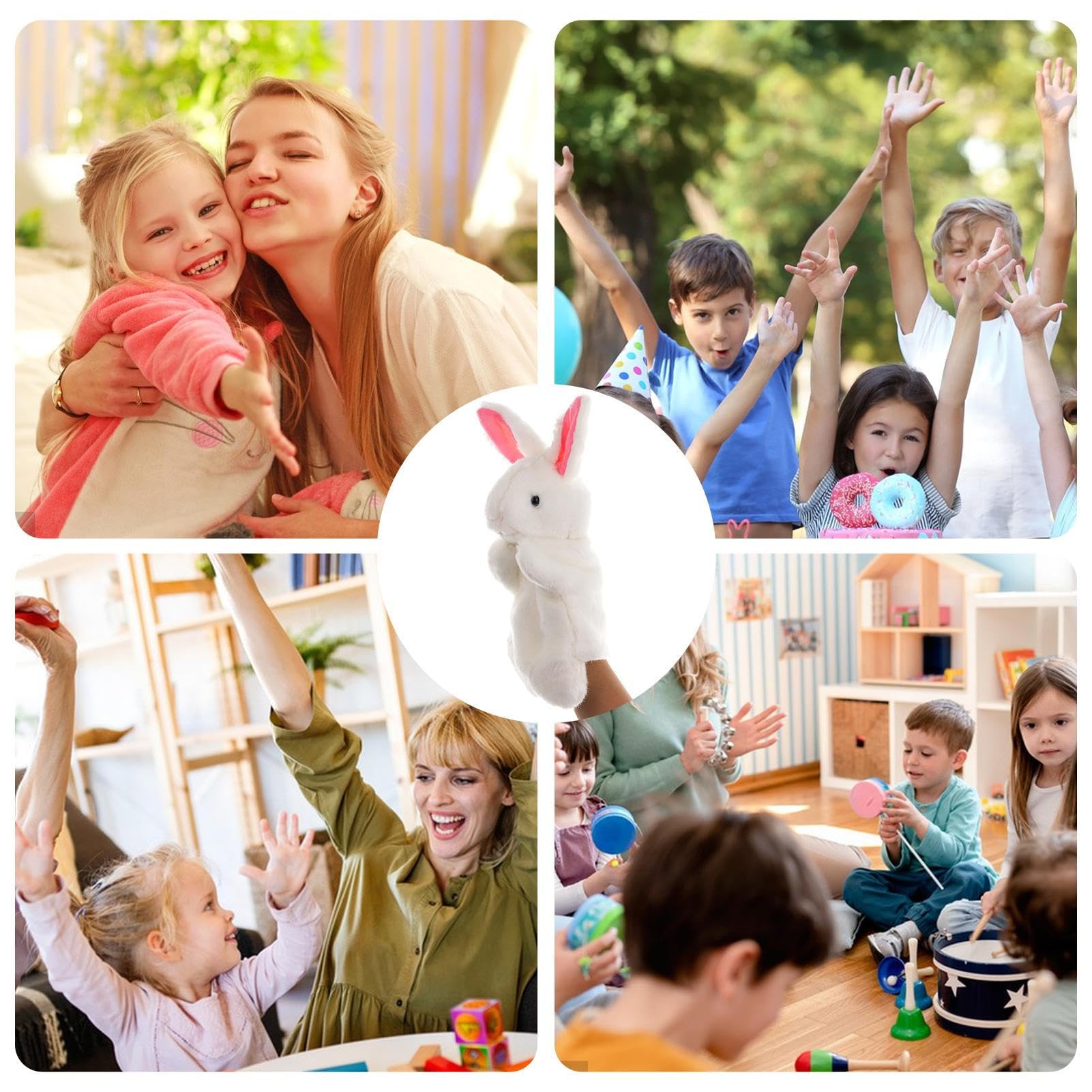 Wild Animal Hand Puppets for Kids - Soft Plush Cartoon Puppet Theater Toys for Storytelling, Role Play & Educational Fun