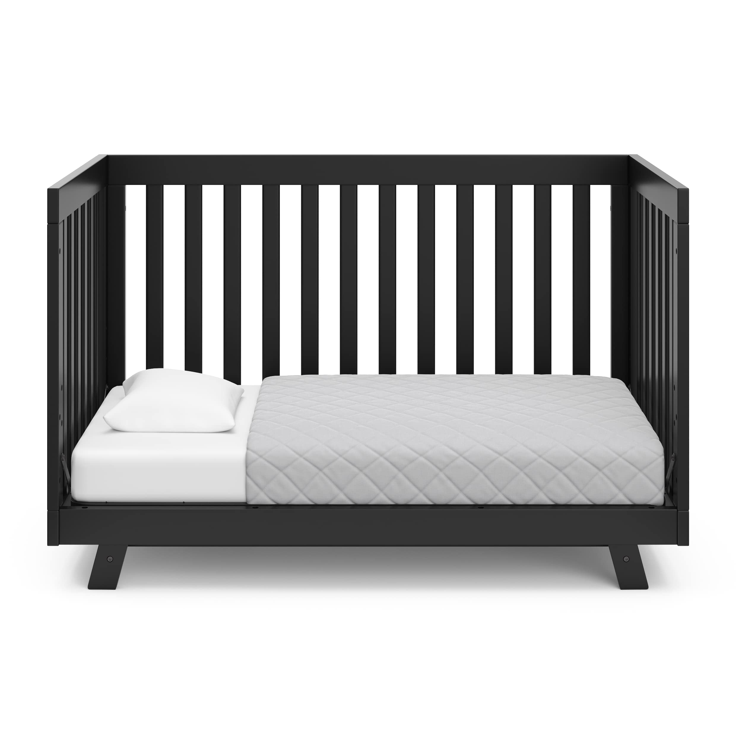 Storkcraft Beckett Convertible Crib in Black – Converts from Baby Crib to Toddler Bed & Daybed, Fits Standard Full-Size Crib Mattress, Adjustable Mattress Support Base – Perfect for Nursery, Kids Room & Daycare Use