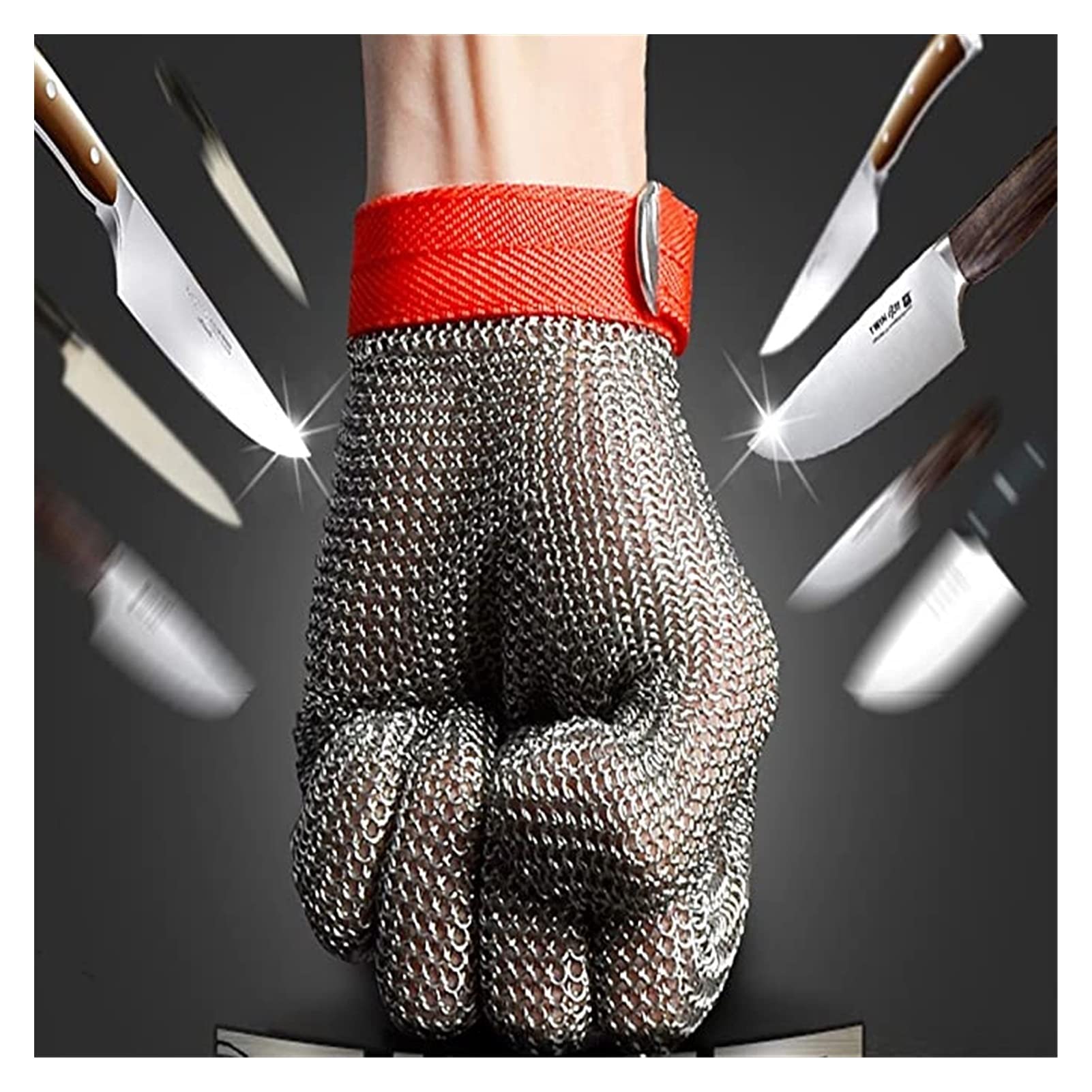 Stainless Steel Anti-Cut Gloves (2 Pack) - XX-Large Work Safety Gloves for Oyster Shucking, Meat Cutting, Woodcarving & Fishing - Durable Cut Resistant Protection for Kitchen, Workshop & Outdoor Use