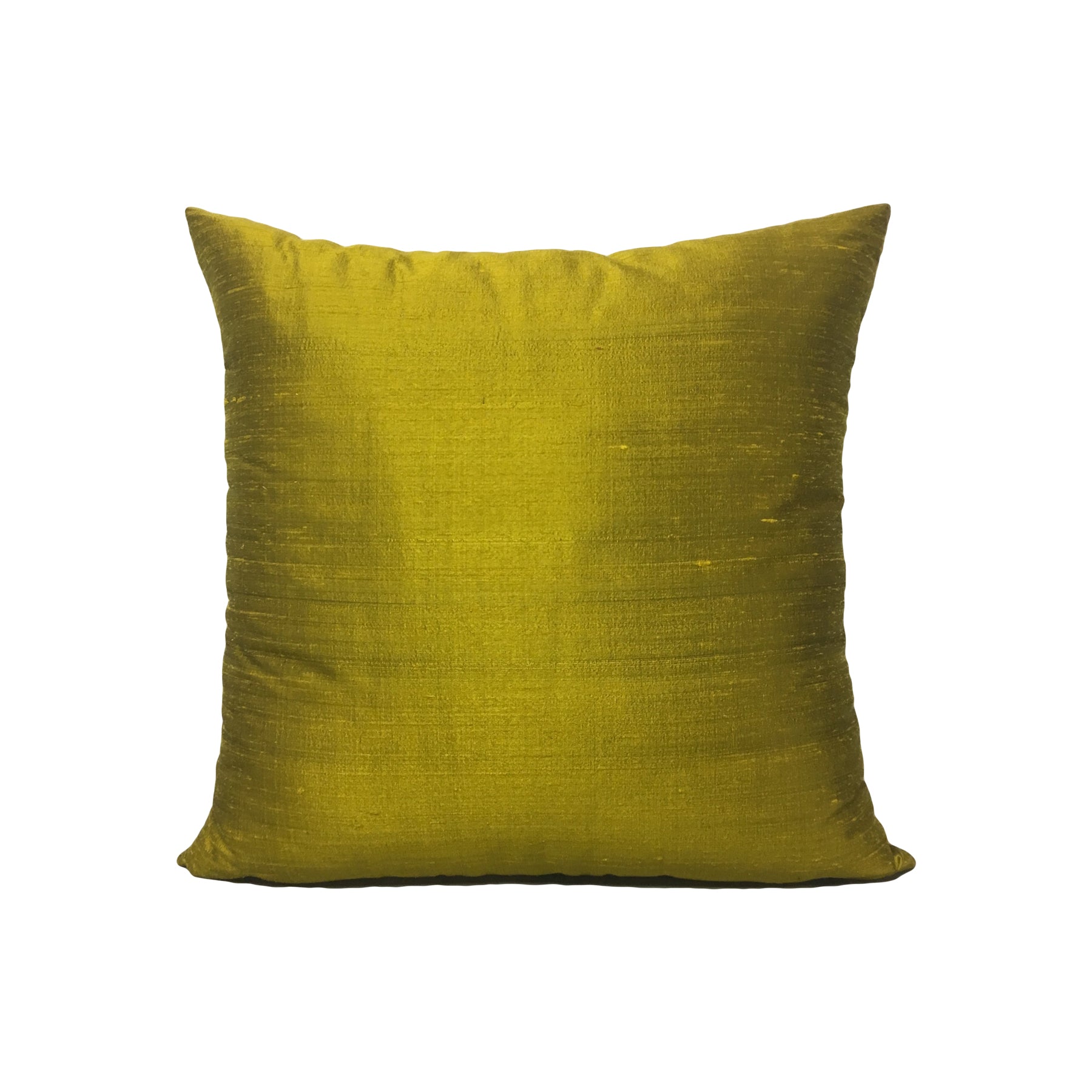 17x17 Dupioni Silk Citrine Throw Pillow - Elegant Home Decor for Sofa, Bed & Living Room - Luxury Silk Cushion Cover with Golden Yellow Hue