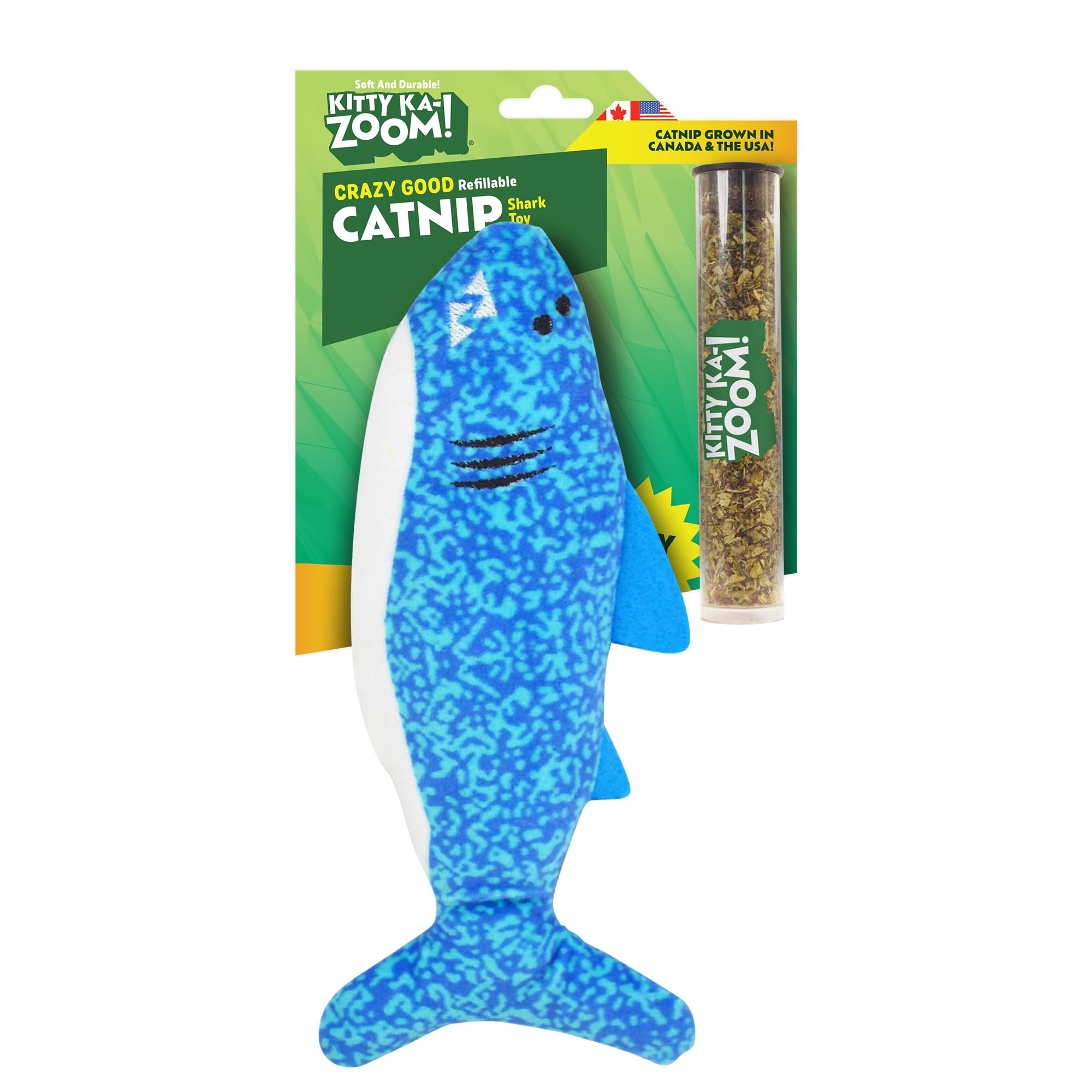 ZOOMIE Shark Refillable Catnip Toy for Cats - Fun Interactive Cat Play with Premium Catnip - Perfect for Indoor Playtime & Stress Relief