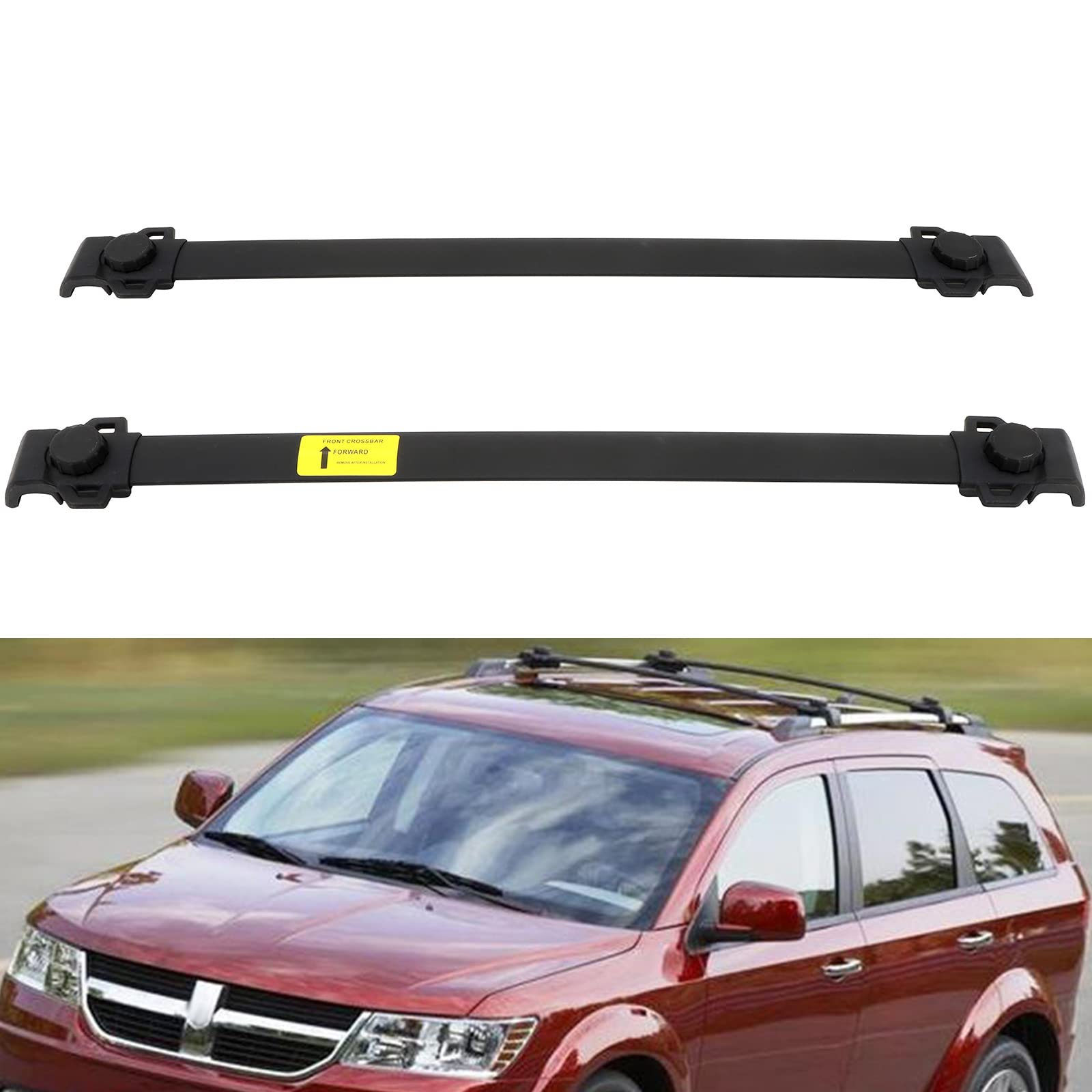 AUTOMUTO Aluminum Roof Rack Cross Bars for Dodge Journey 2009-2018 - Black Heavy Duty Roof Top Cargo Carrier for Luggage, Bikes & Outdoor Gear - Perfect for Road Trips & Adventure Travel
