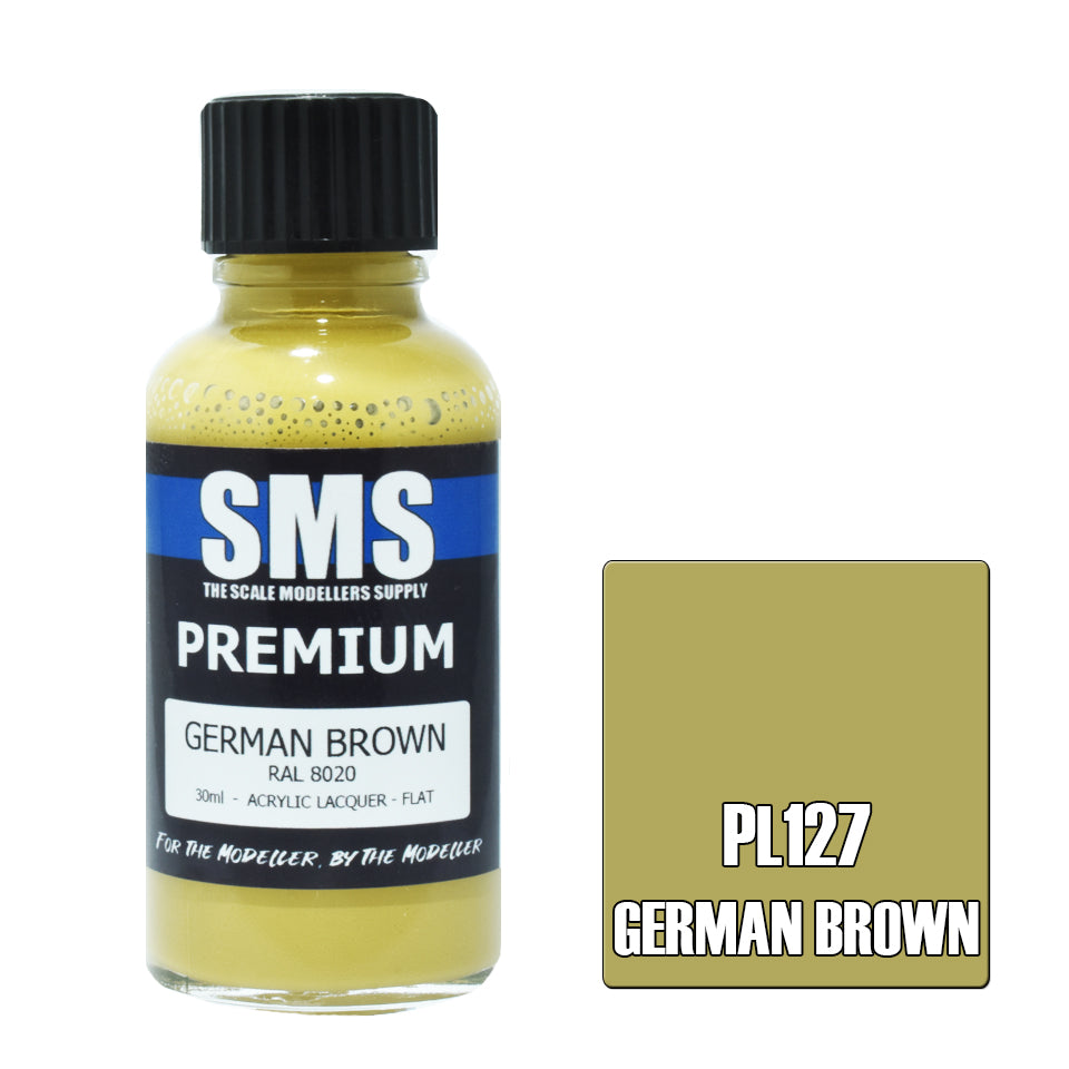 Premium German Brown Acrylic Lacquer Airbrush Paint - 30ml Bottle for Model Kits, Miniatures & DIY Crafts