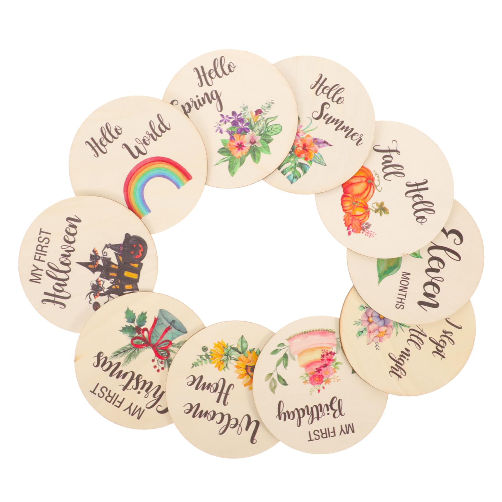 CIMAXIC Wooden Baby Growth Announcement Cards - Monthly Milestone Photo Props for Newborns, Unique Baby Shower Decor & First Year Keepsake - Perfect for Nursery Decor, Birthday Photos & Memory Books