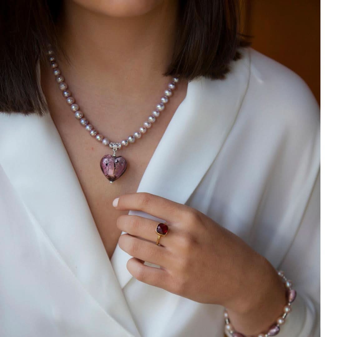 Dusk Pearl Heart Necklace - Elegant 18K Gold Plated Jewelry for Women, Perfect Gift for Valentine's Day, Anniversary & Romantic Occasions