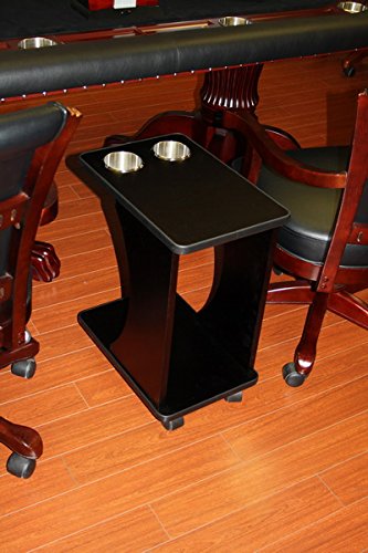 Premium Poker Table Drink Cart with Wheels - Rolling Side Table for Snacks, Beverages & Poker Accessories - Perfect for Game Nights & Casino Parties