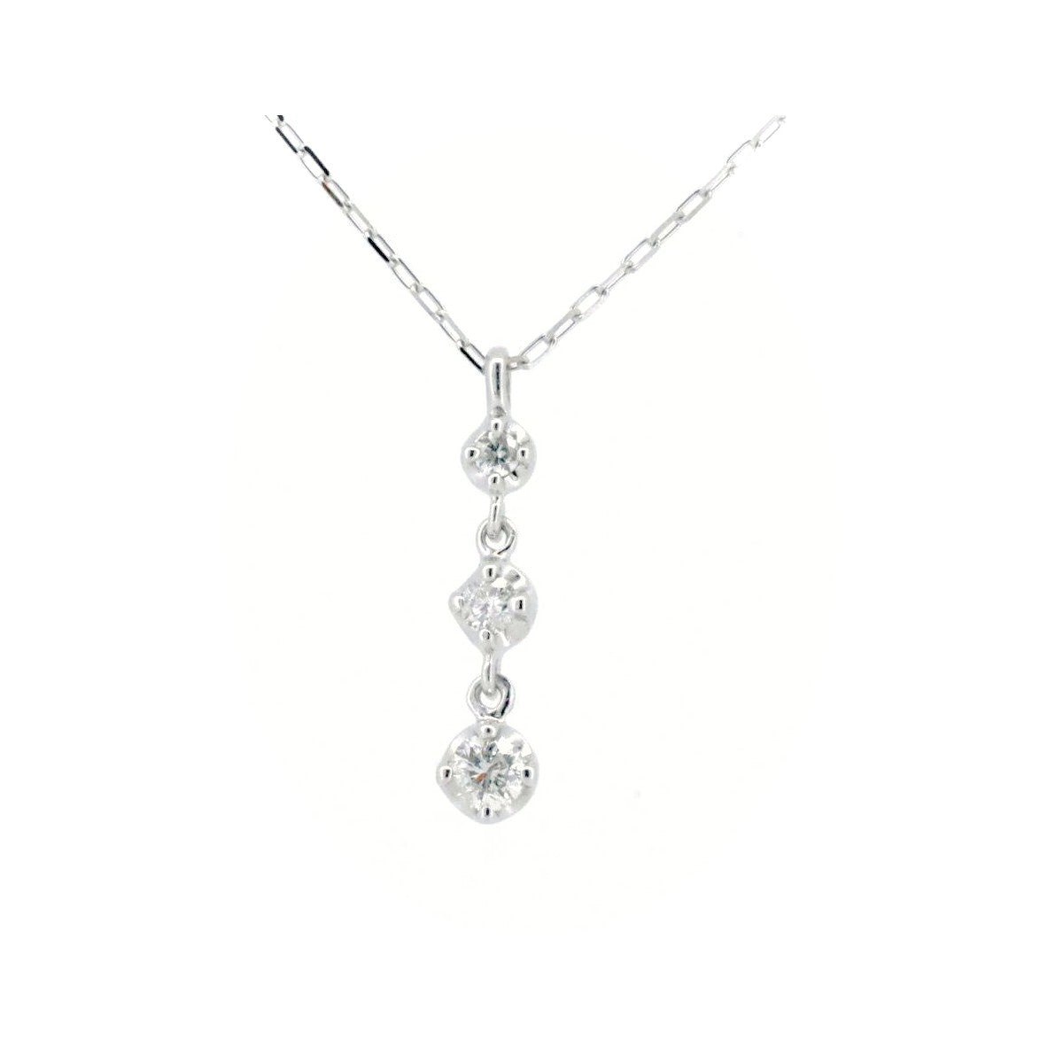 4℃ Diamond Necklace K18WG White Gold - Elegant 18K White Gold Pendant for Women, Perfect for Weddings, Anniversaries & Special Occasions