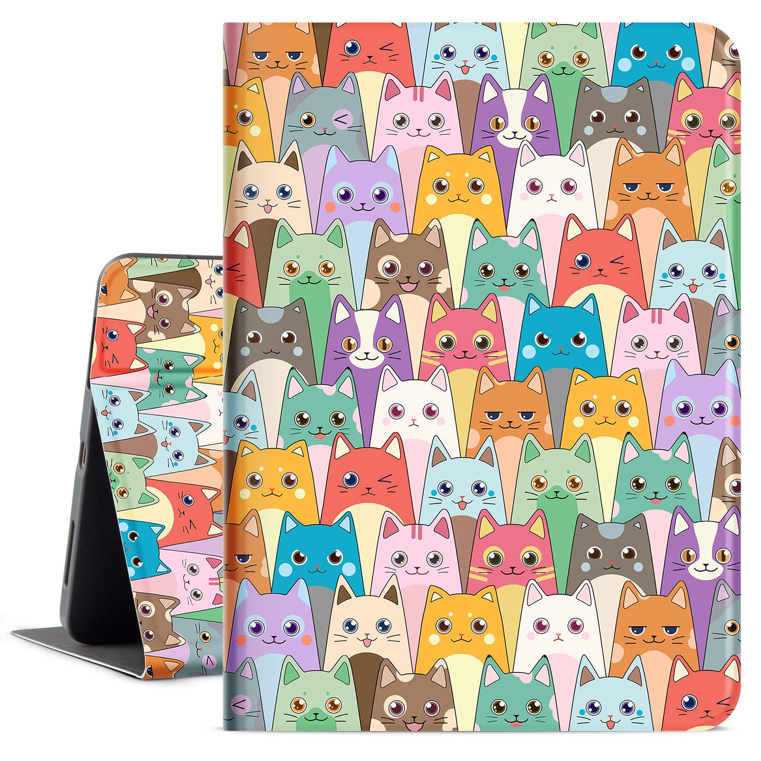 Premium Shockproof iPad Air Case for 11-inch M3/M2 (2025/2024) & 10.9-inch 5th/4th Gen (2022/2020) - Multi-Angle Stand with Auto Wake/Sleep - Cute Cat Design - Perfect for Work, Study & Travel Protection